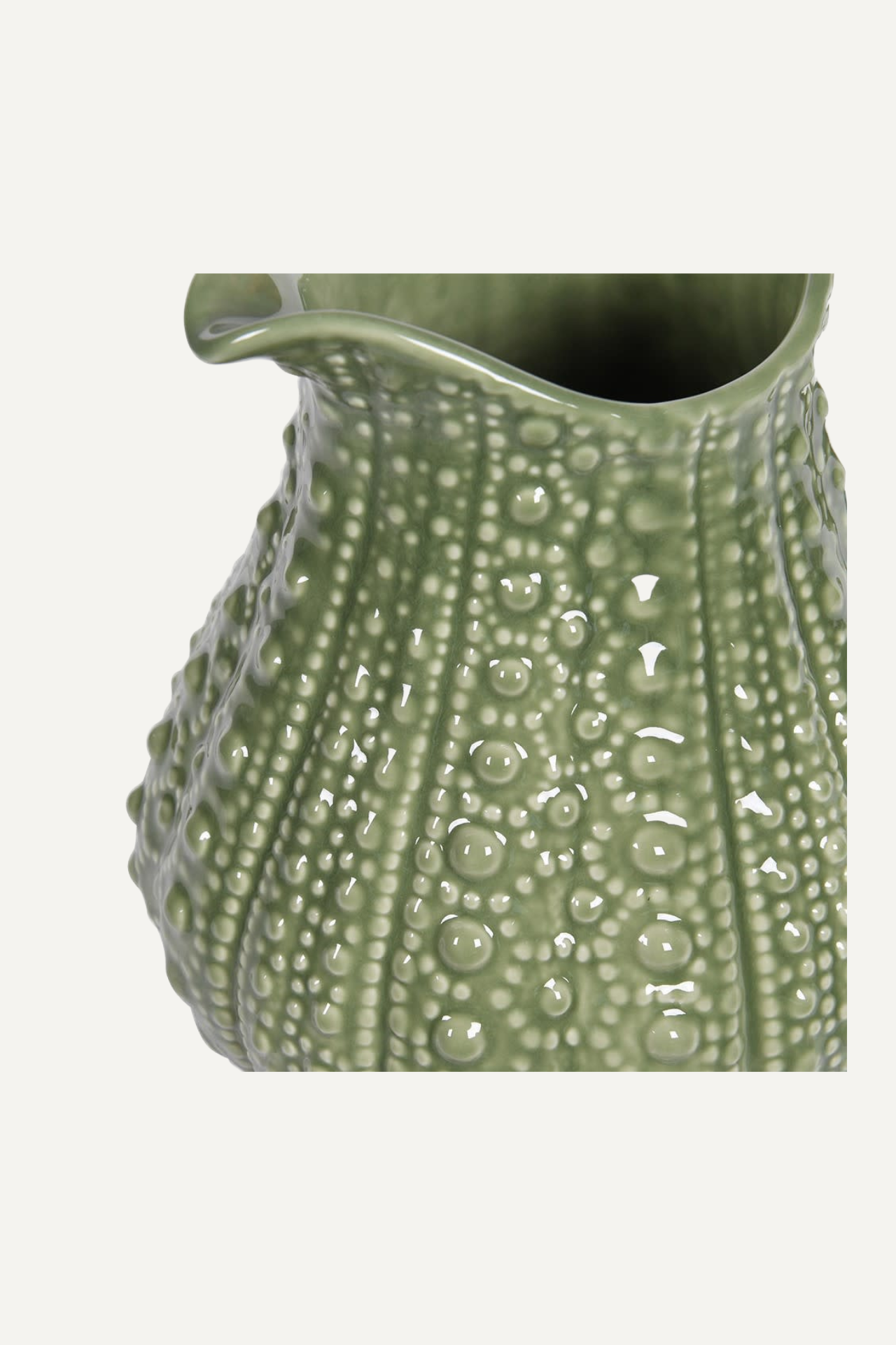 Sage porcelain urchin jug for quirky ornament in your home decor