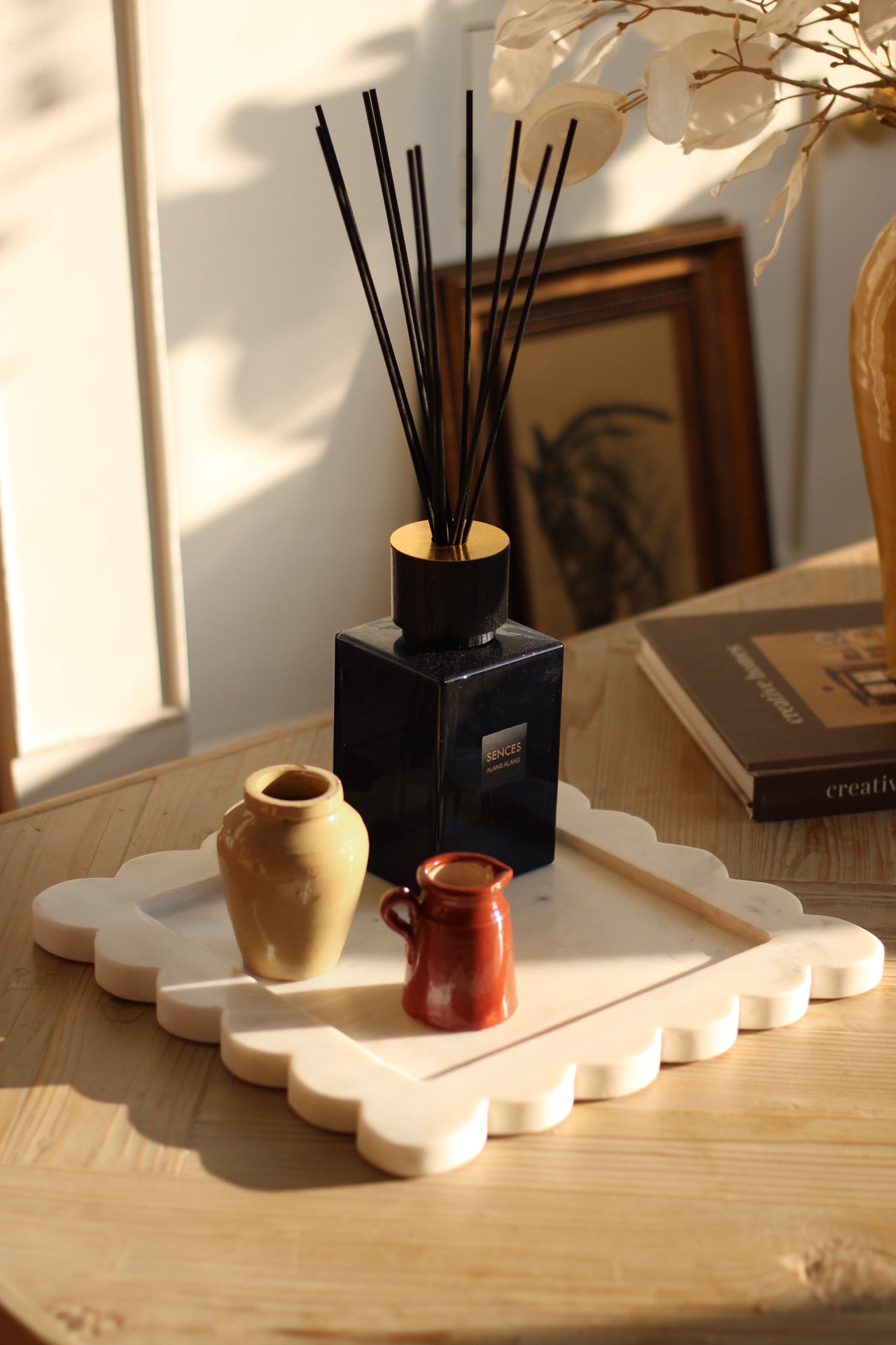 Scallop Edge Marble Square Tray
