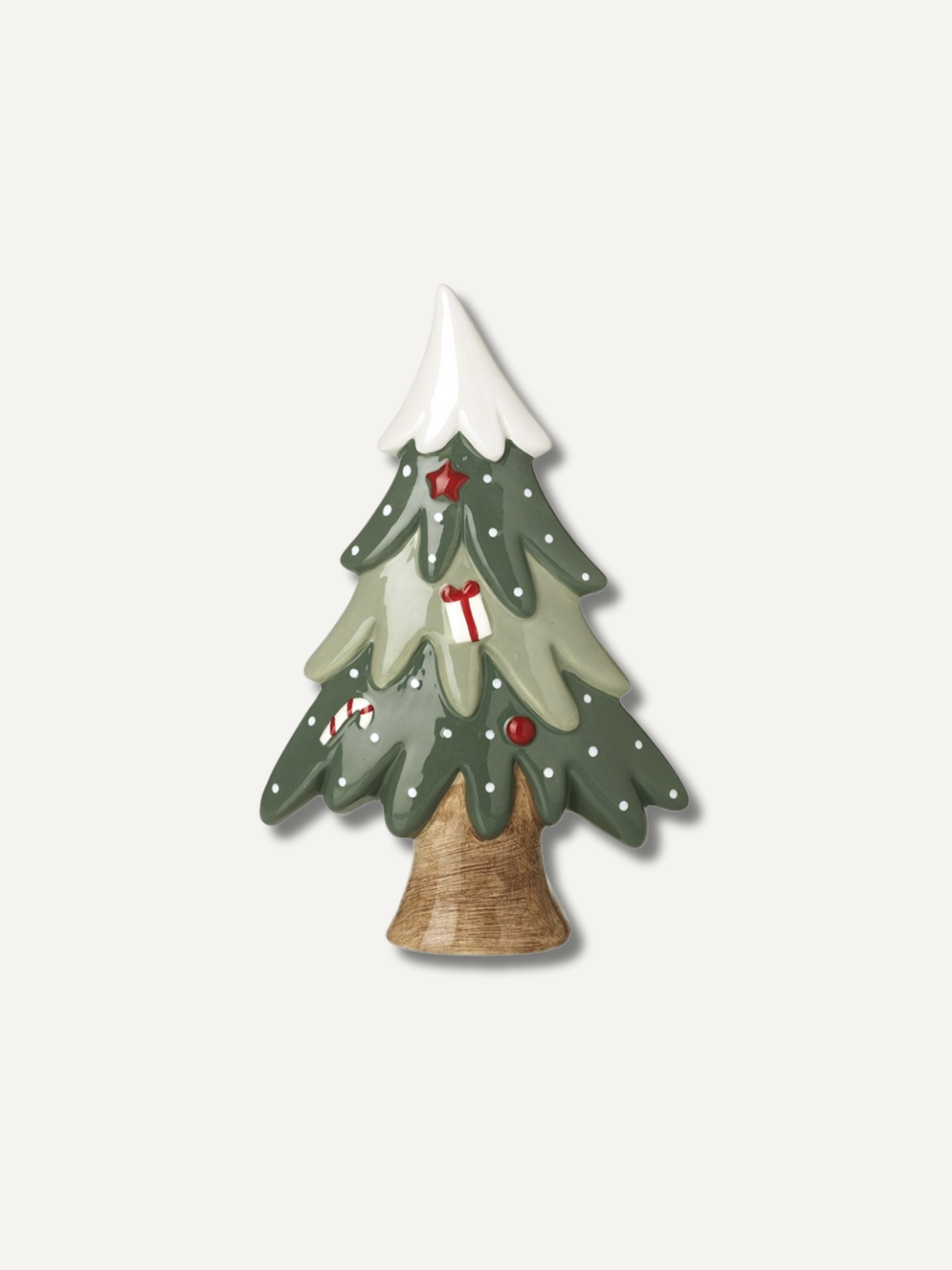 Set of Green & White Ceramic Trees