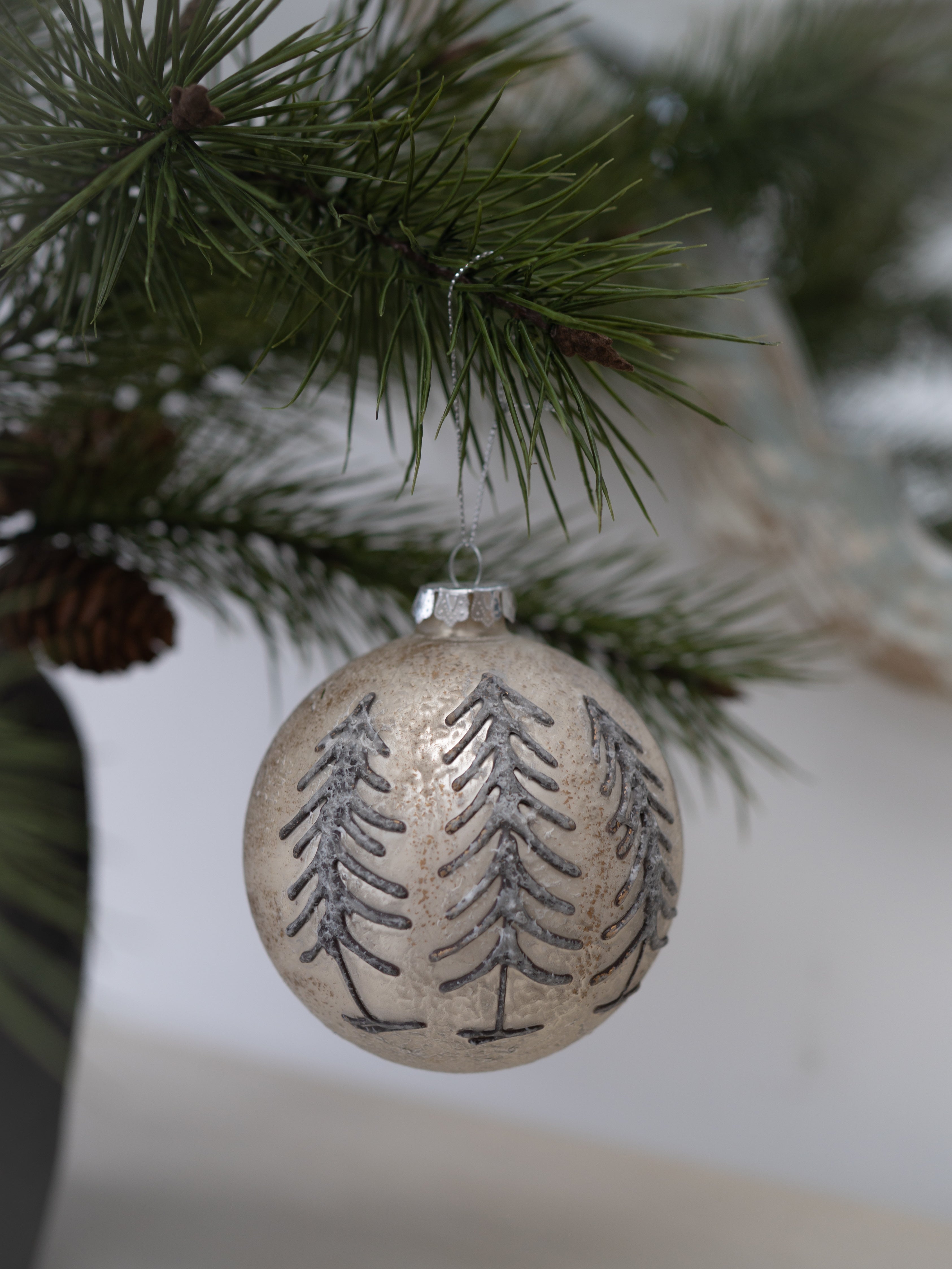 Silver Woodland Christmas Tree Bauble