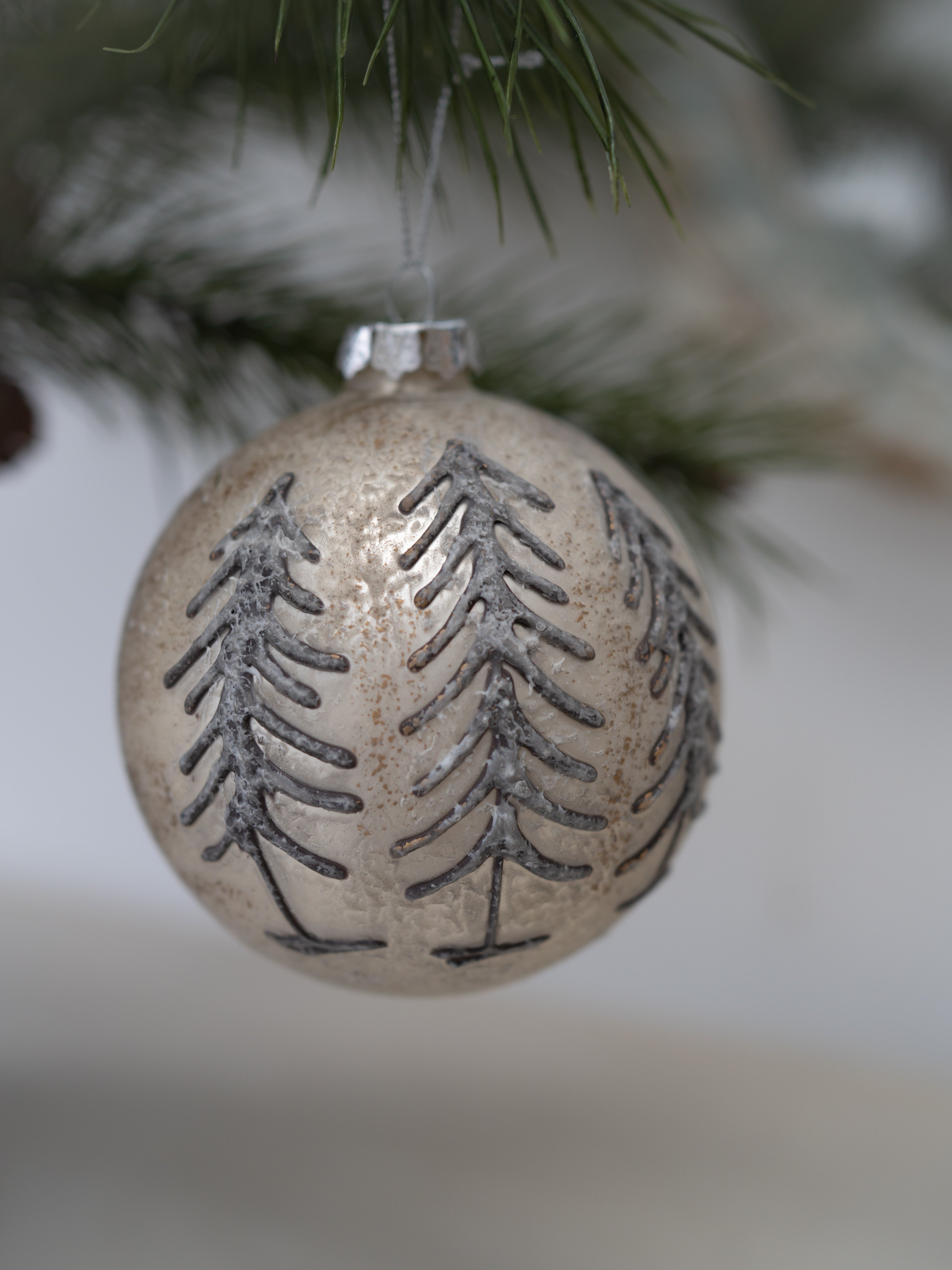 Silver Woodland Christmas Tree Bauble