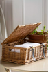 Small Lidded Wicker Hamper Basket