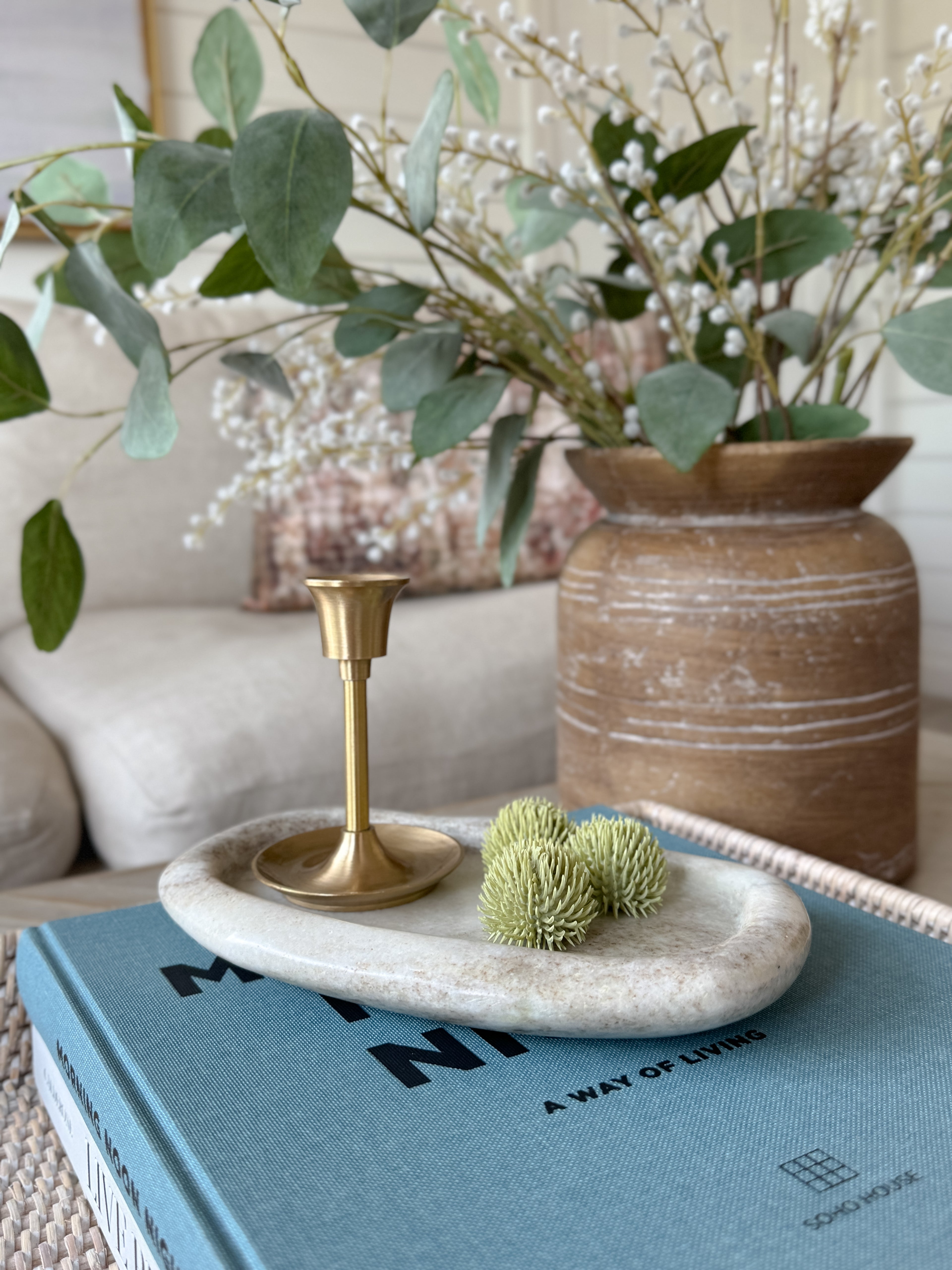 Small Rounded Marble Keepall Tray