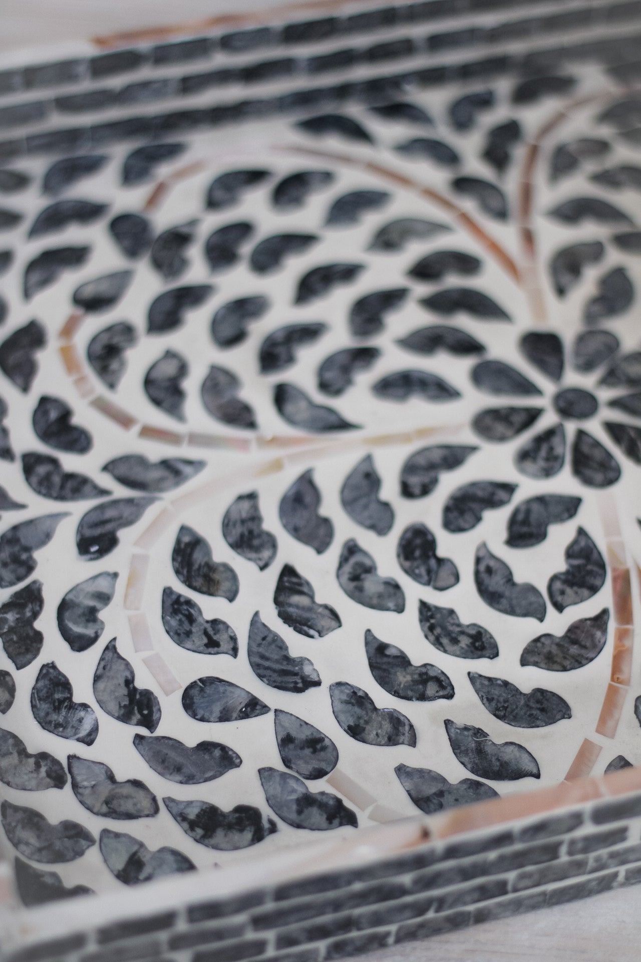 Smoke Capiz Rectangular Tray