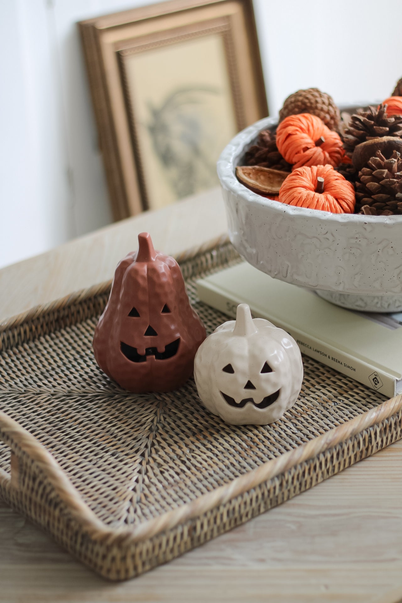 Speckled Ceramic LED Pumpkin