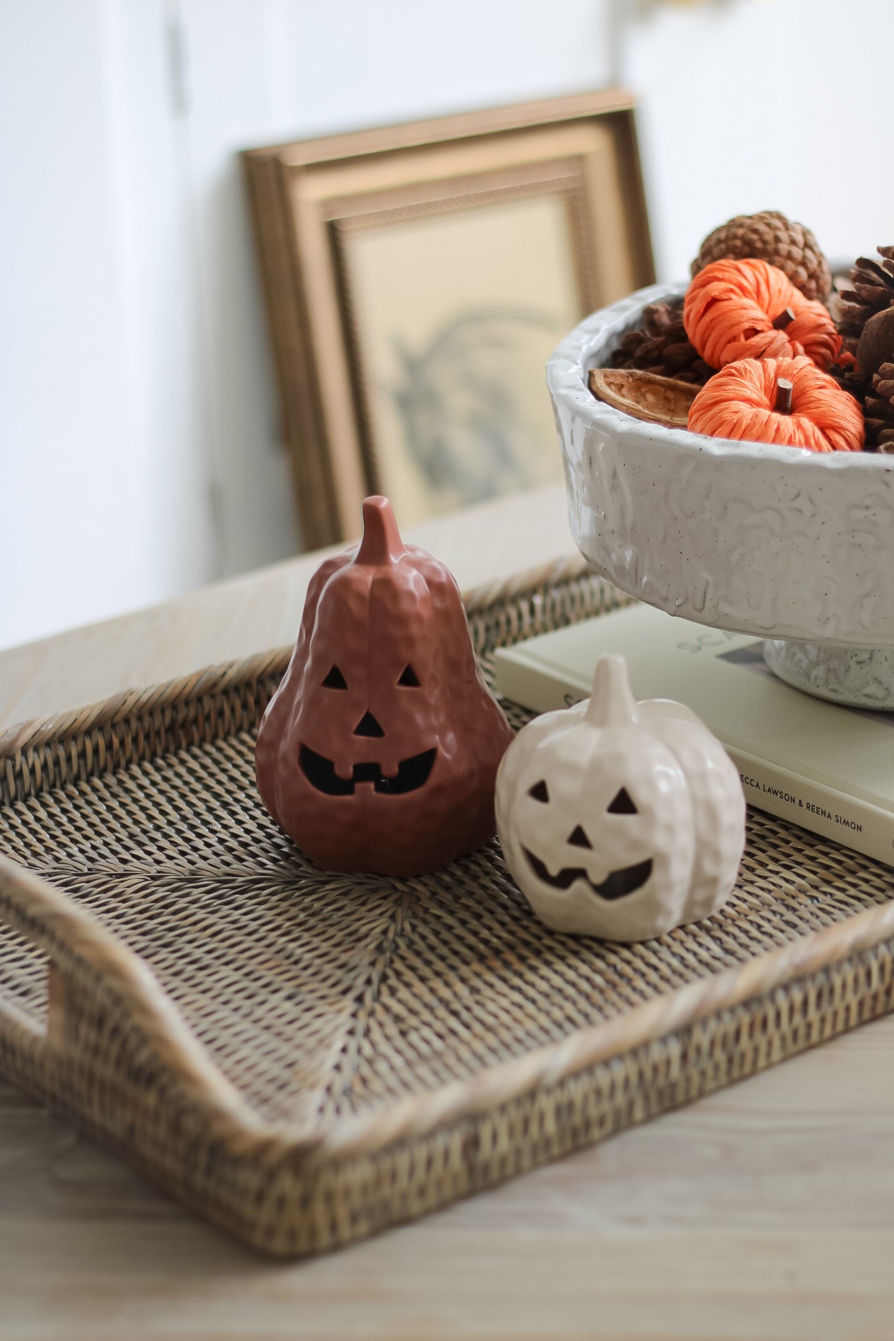 Speckled Ceramic LED Pumpkin