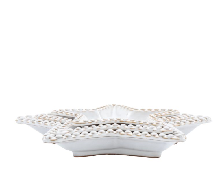 Star Beaded Stoneware Plates | Set of 3