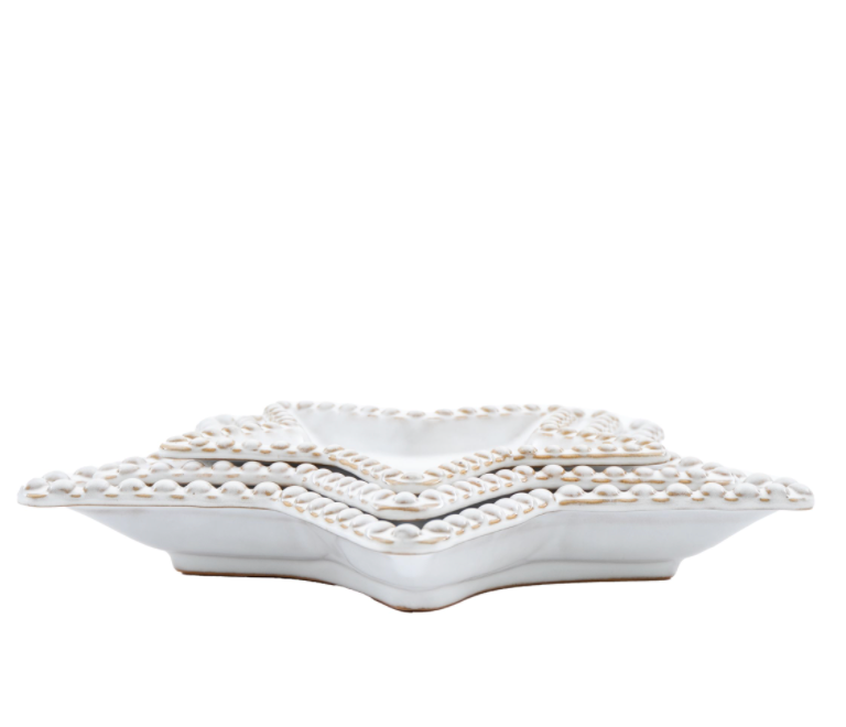 Star Beaded Stoneware Plates | Set of 3
