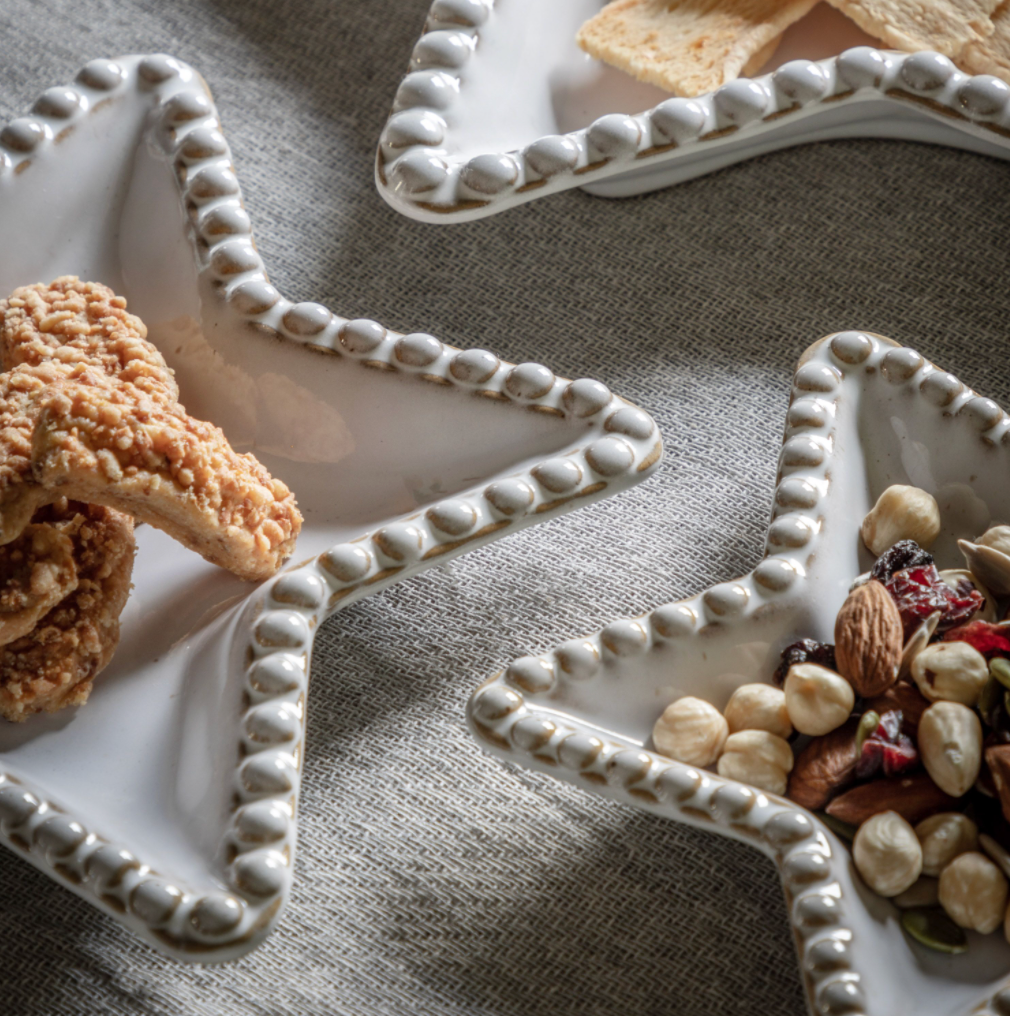 Star Beaded Stoneware Plates | Set of 3