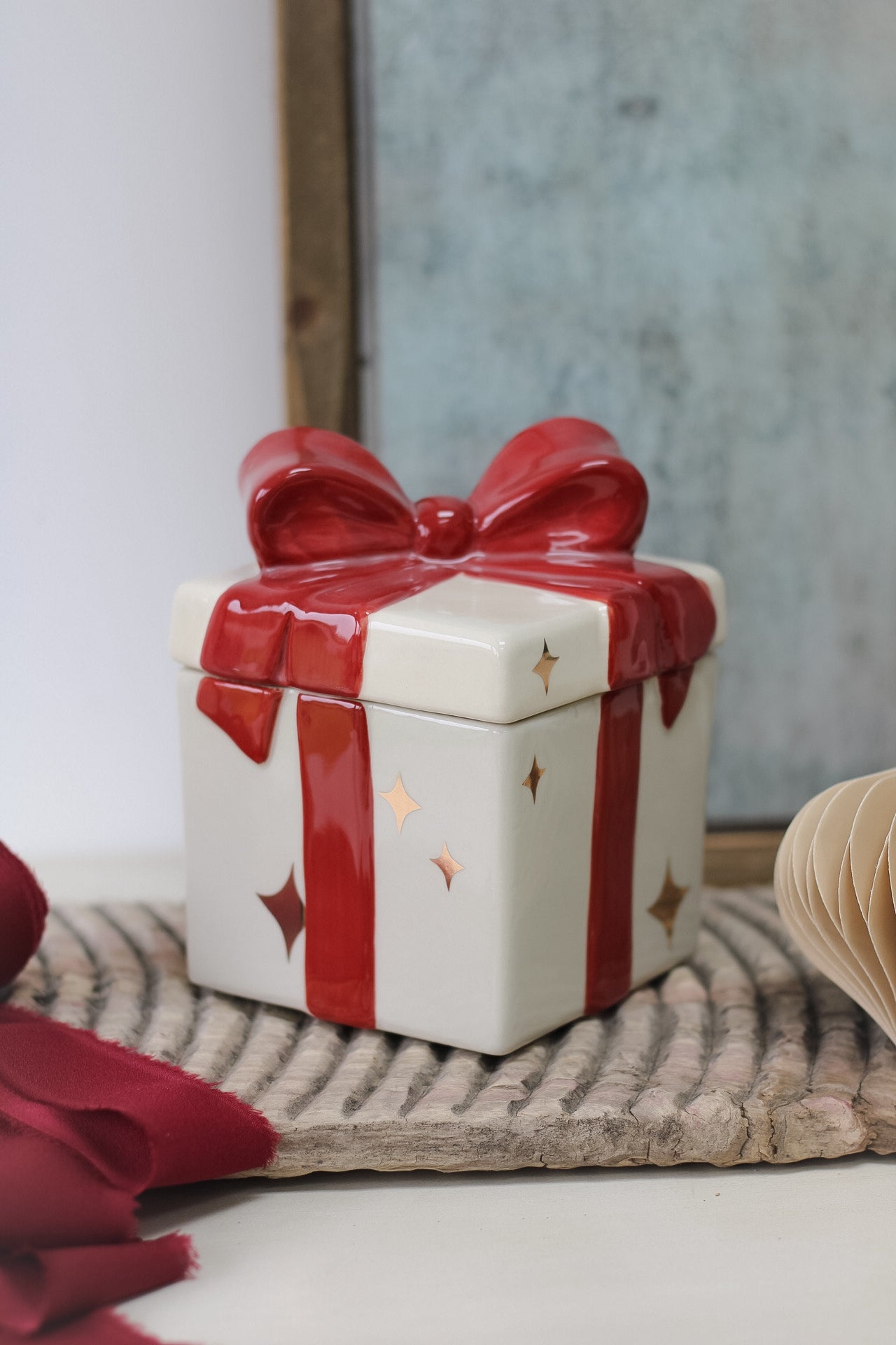 Stoneware Christmas Gift Jar