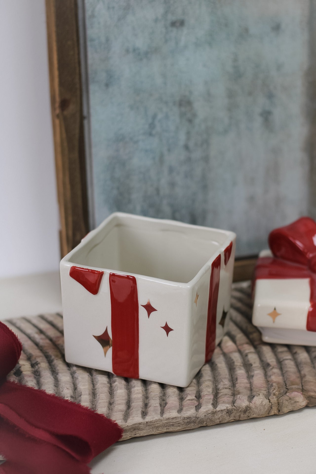 Stoneware Christmas Gift Jar