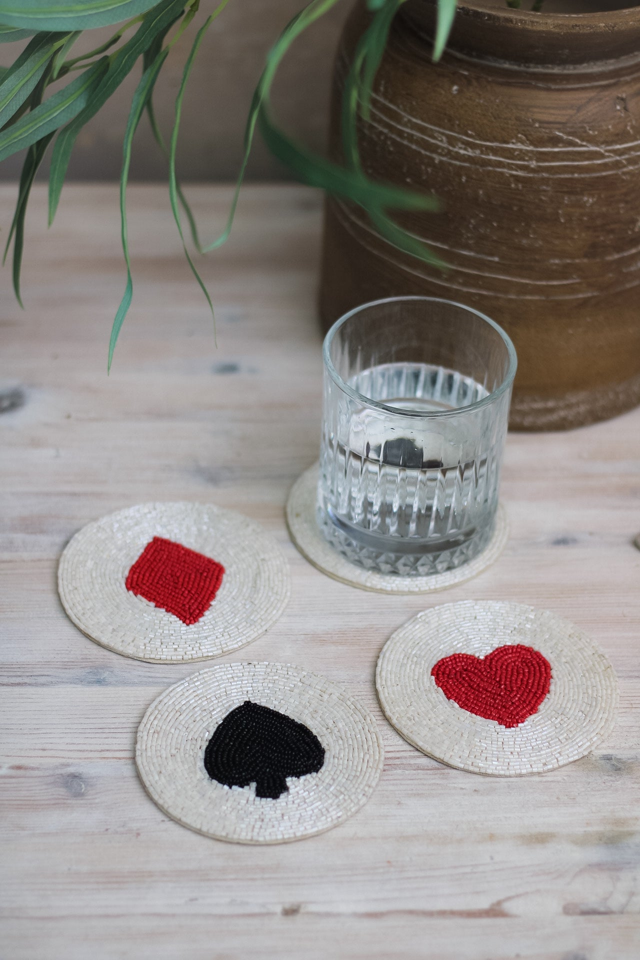 Suit of Cards Beaded Coasters