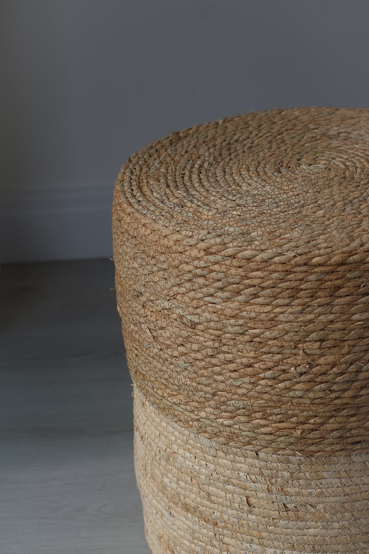 Textured Woven Rope Drum Stool