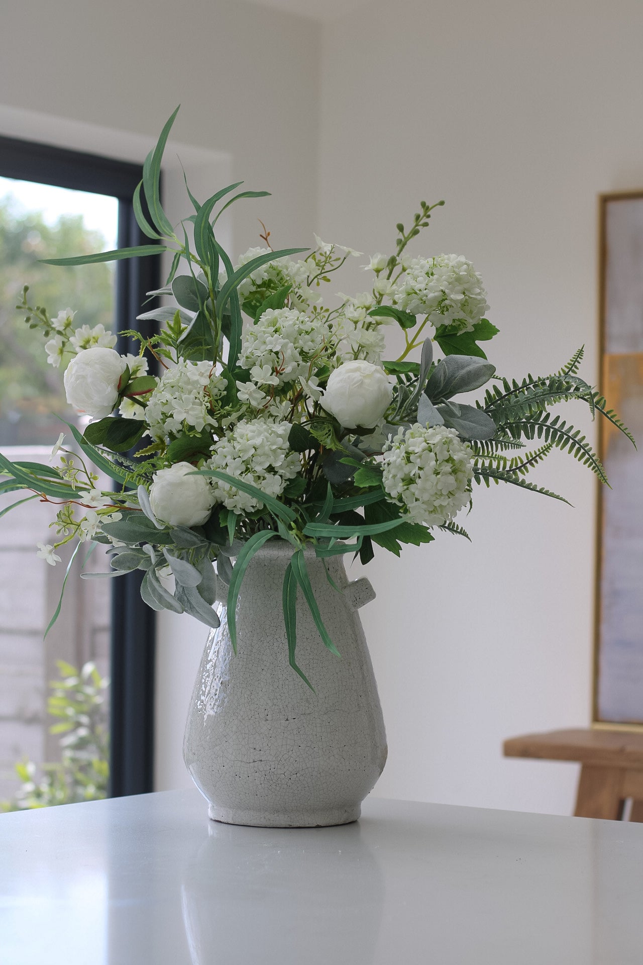The Summer Faux Peony & Viburnum Arrangement