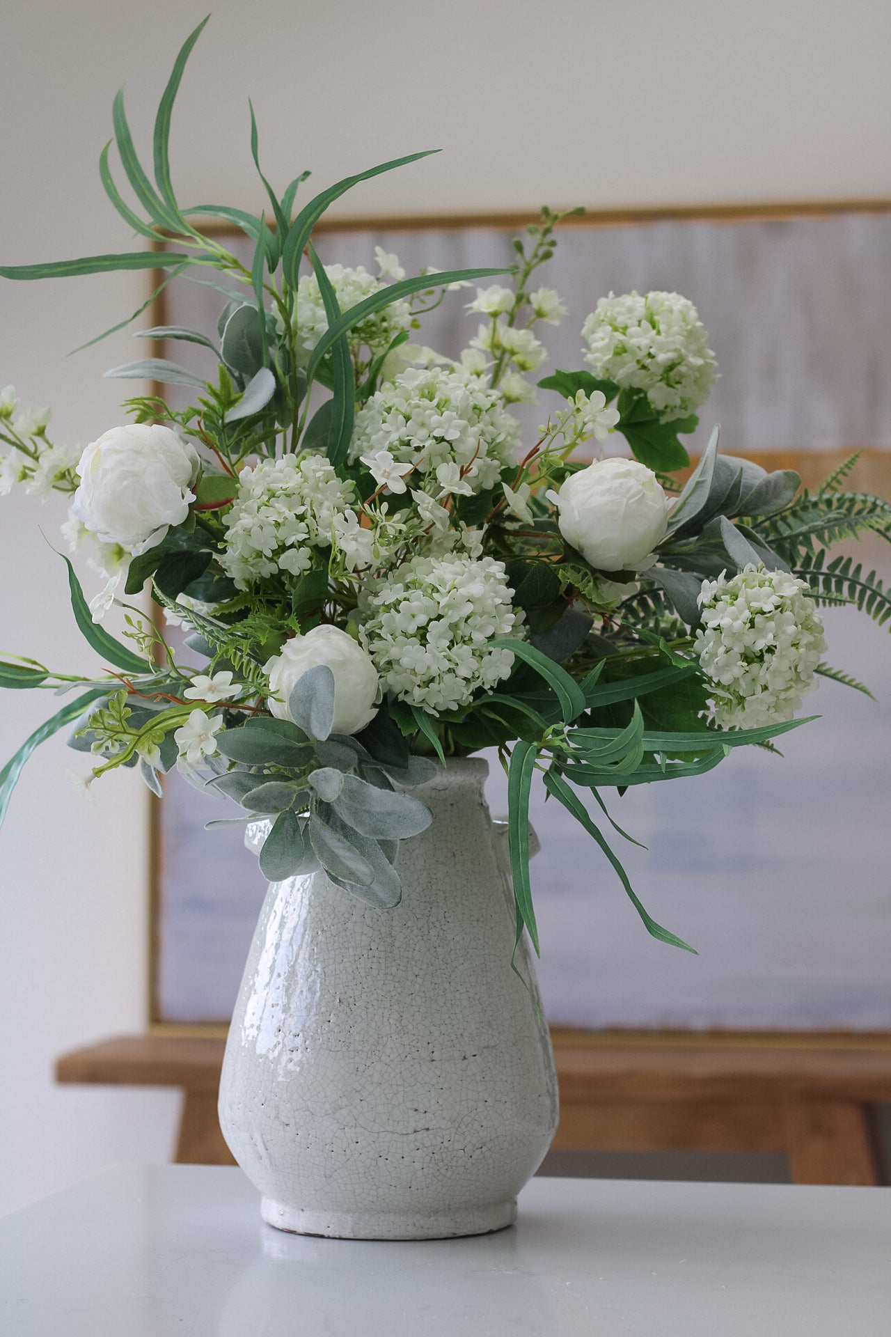 The Summer Faux Peony & Viburnum Arrangement