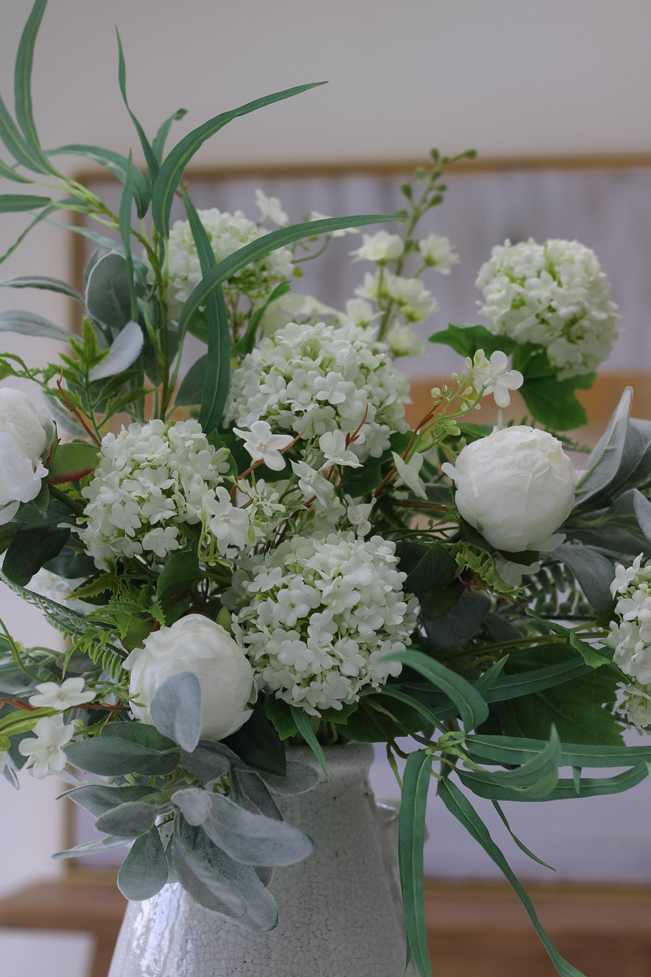 The Summer Faux Peony & Viburnum Arrangement