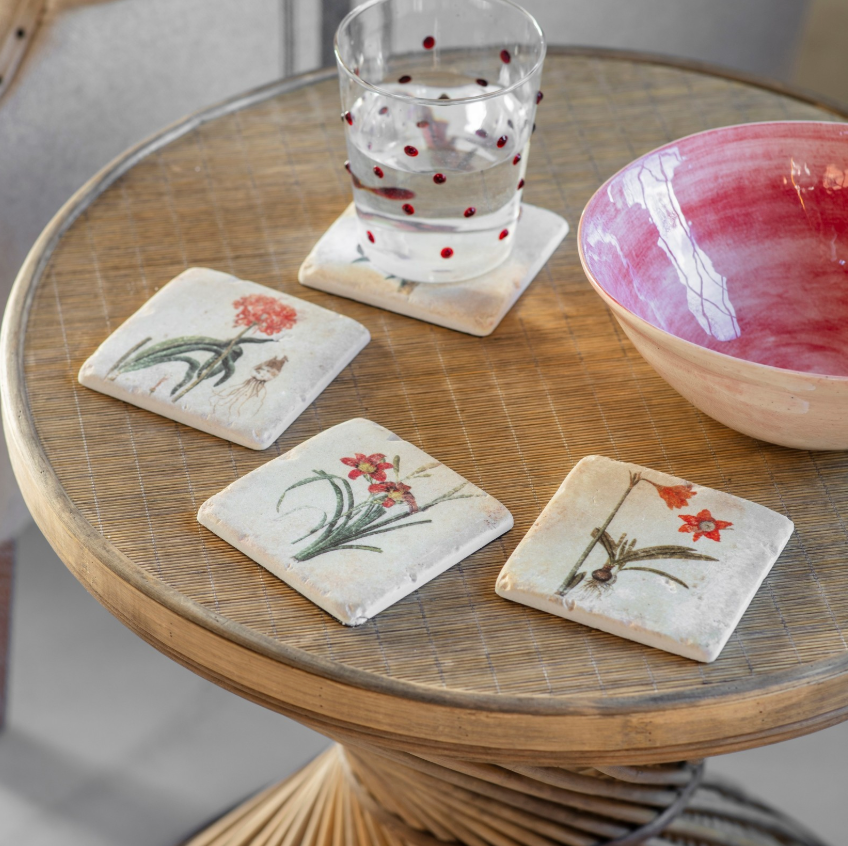 Vintage Floral Coasters | Set of 4