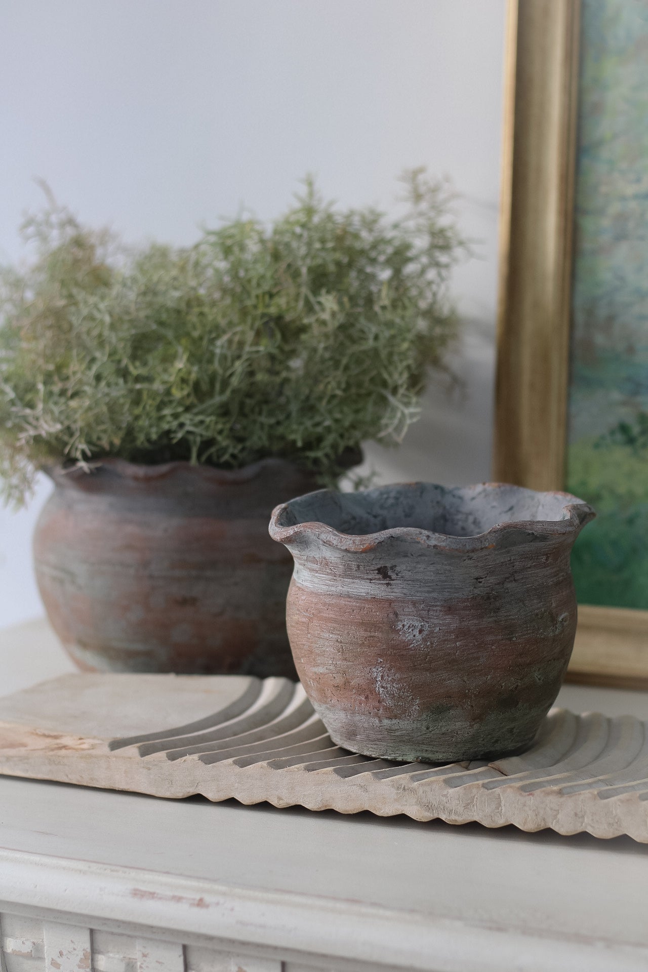 Vintage Pie Crust Plant Pot Planter