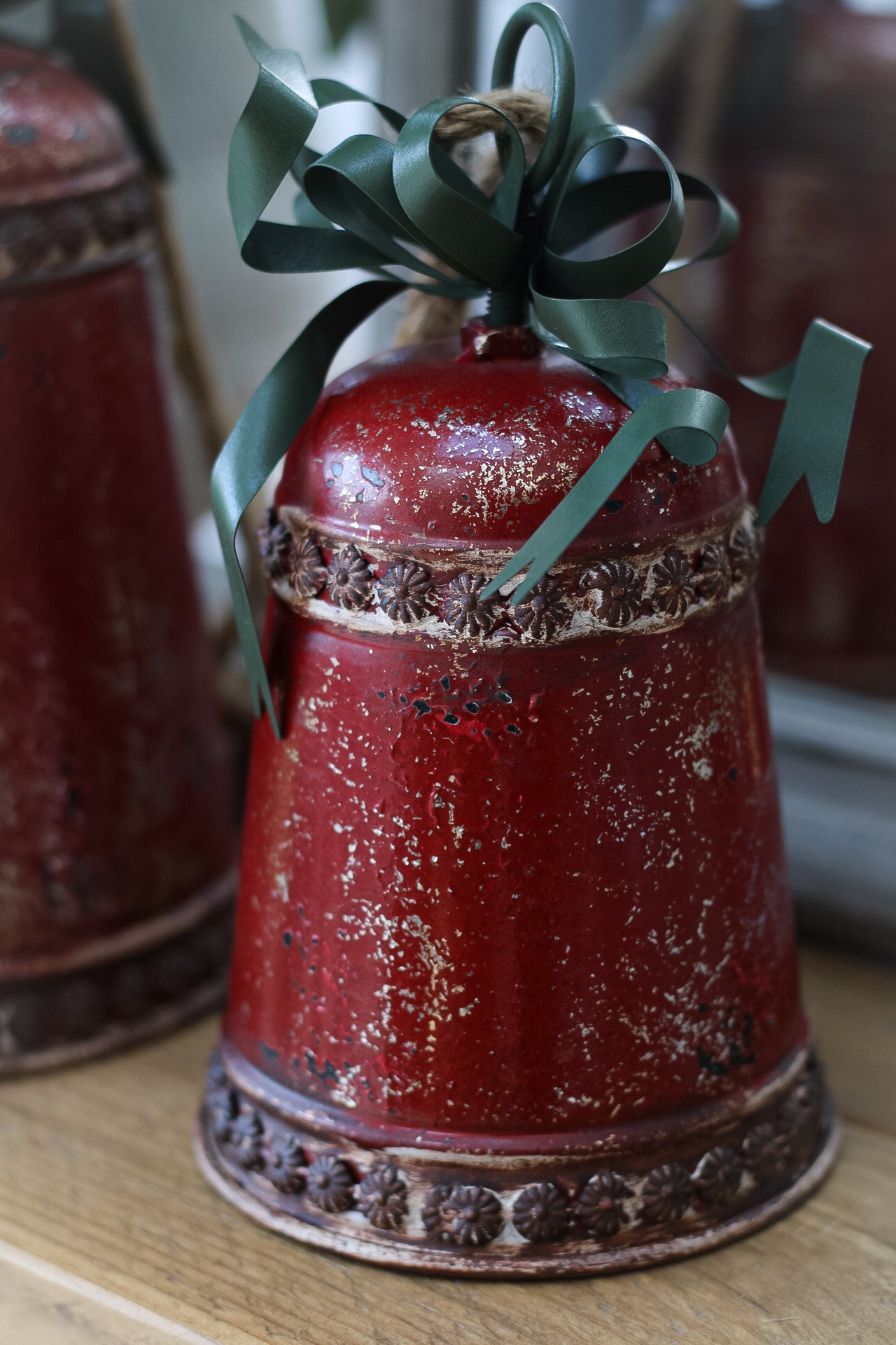 Vintage Style Red and Green Christmas Bells