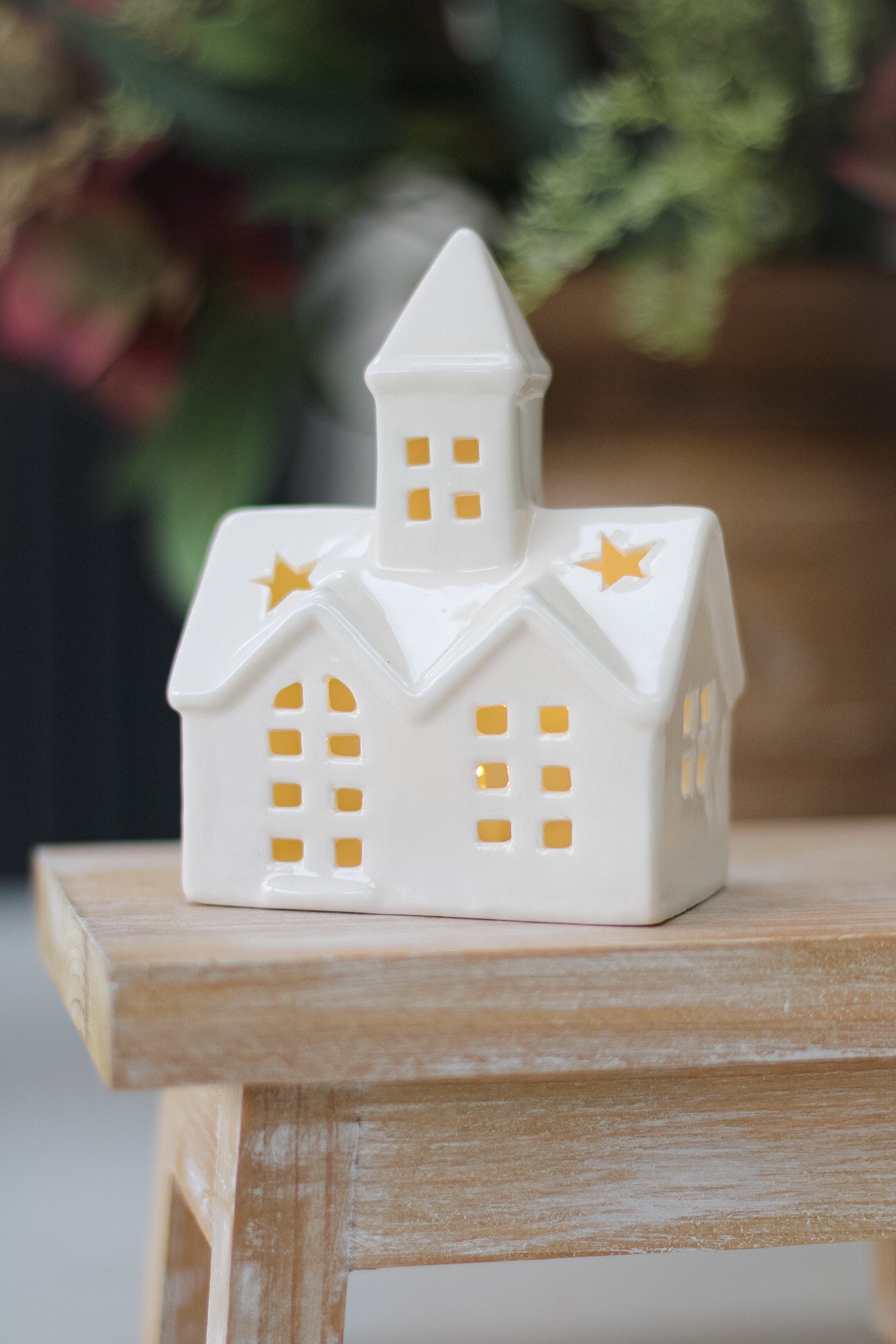 White Ceramic LED Church Decoration