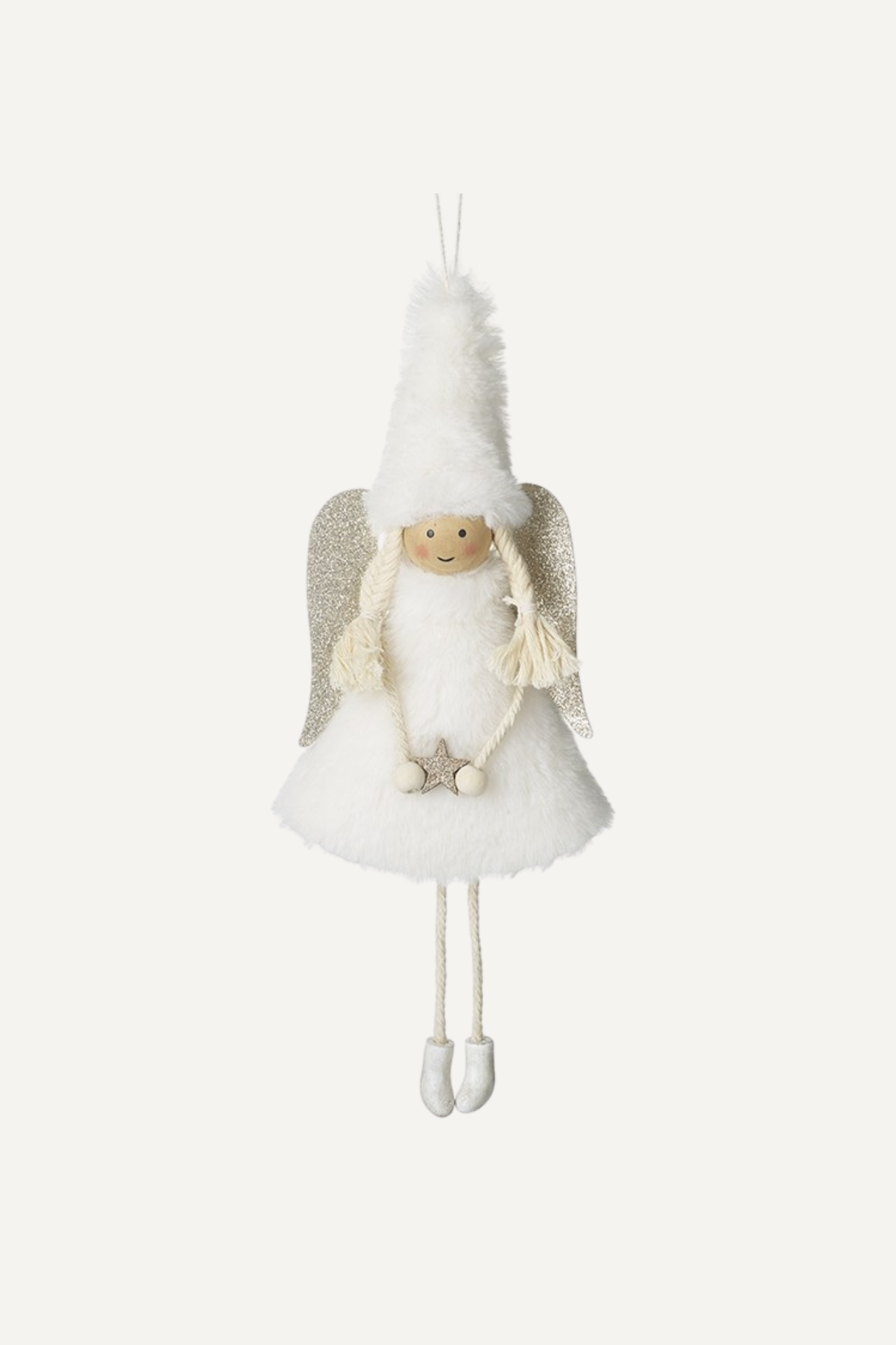 White Fluffy Angel Tree Hanger