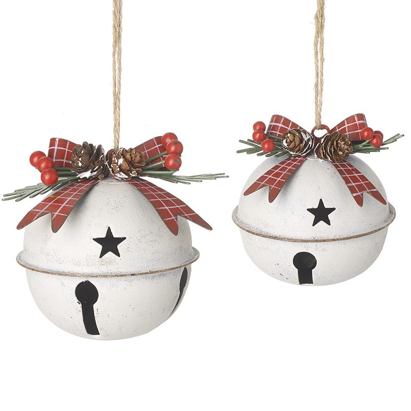 Vintage Bells with Festive Bows | Set of 2