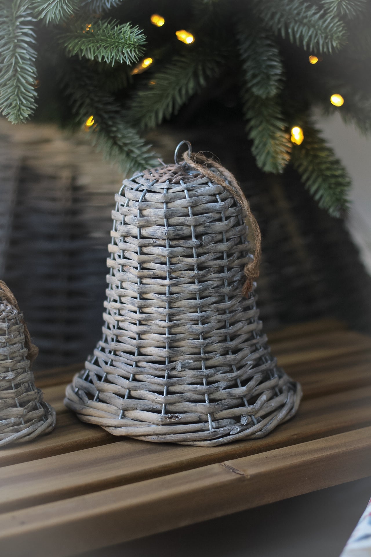Wicker Bell Decoration for christmas decor