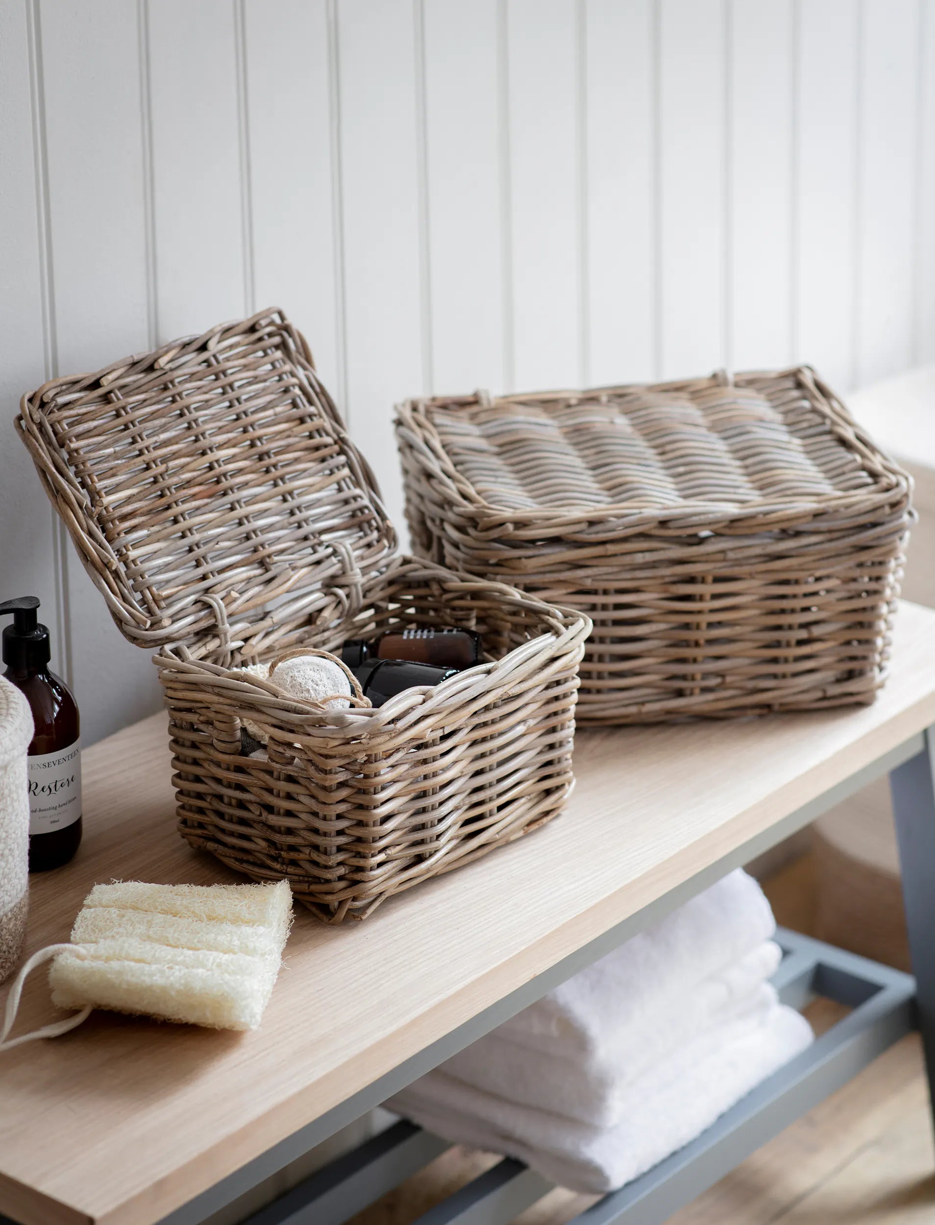 Wicker Storage Basket with Lid