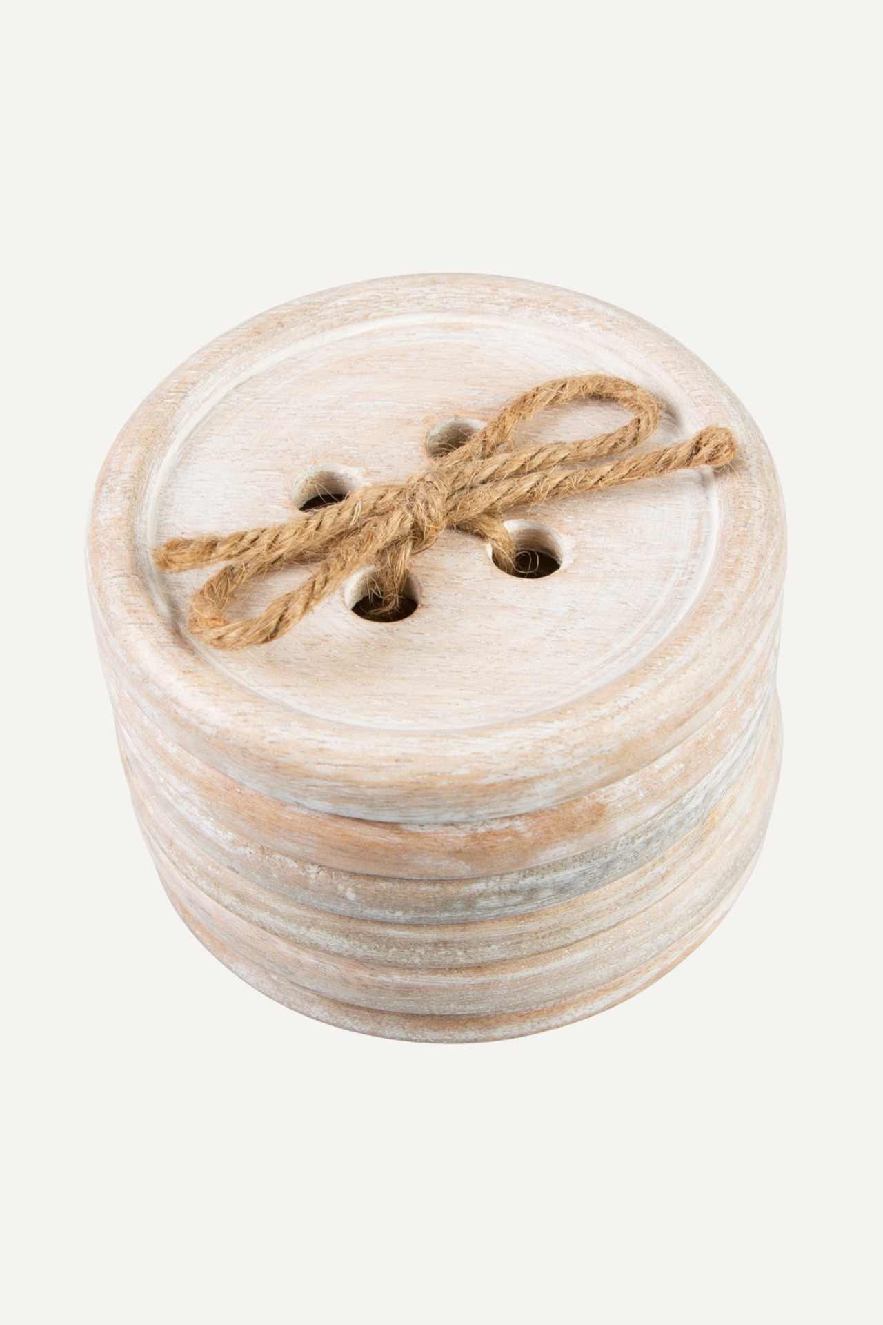 Wooden Button Coasters | Set of 6