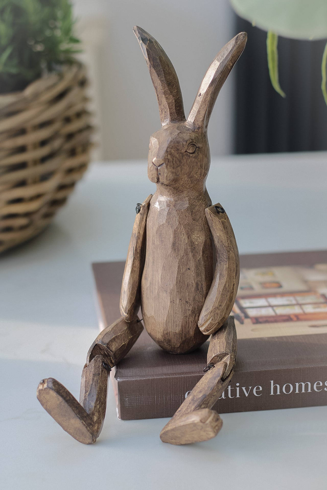 Wooden Seated Rabbit Ornament