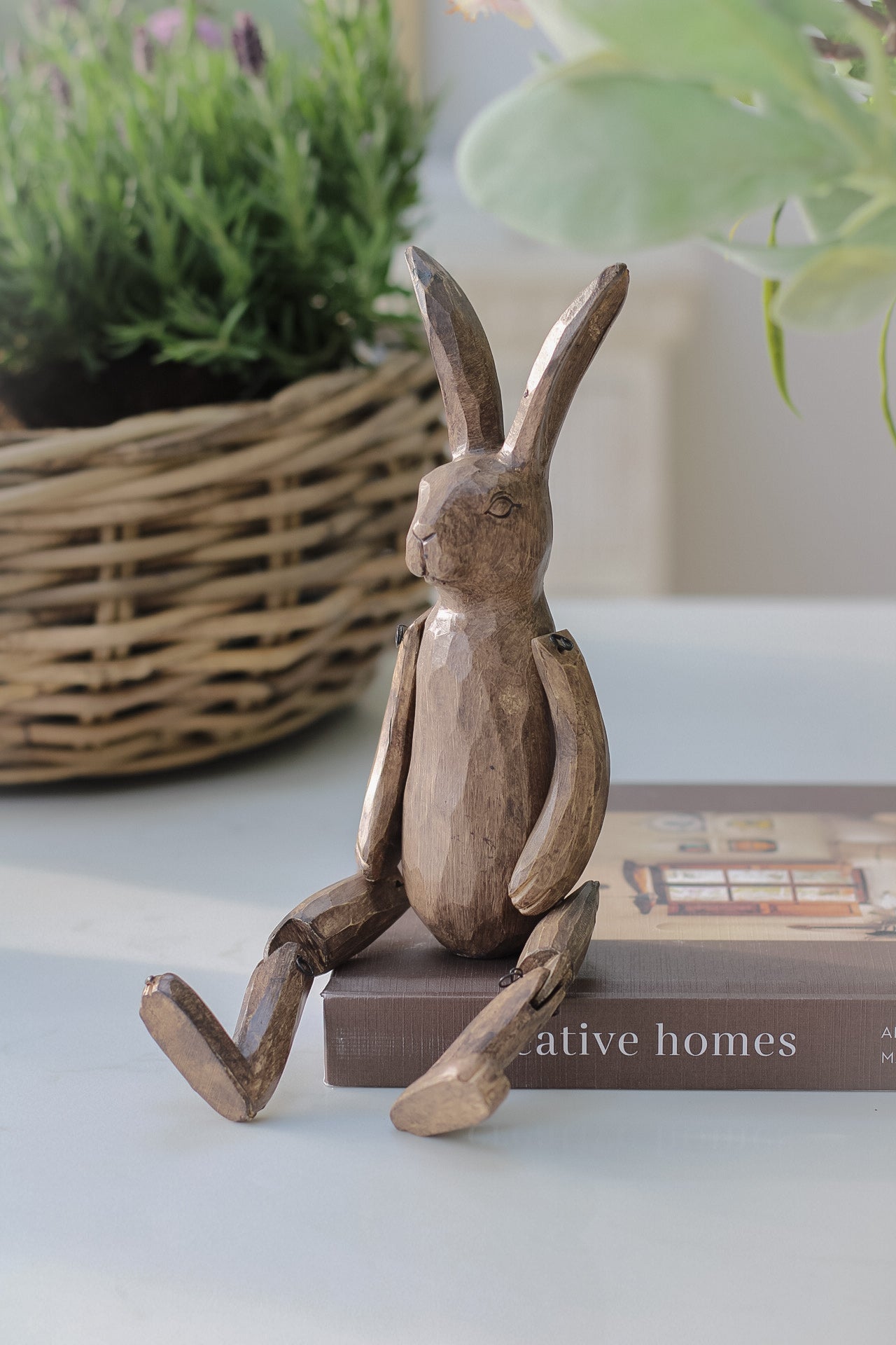 Wooden Seated Rabbit Ornament