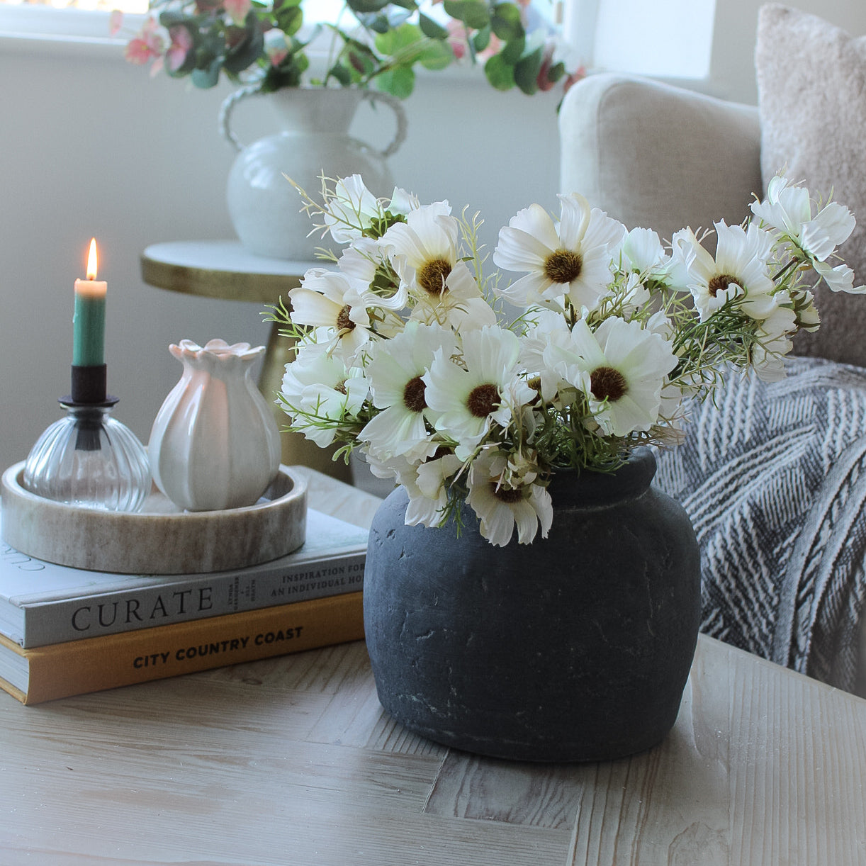 faux cream cosmos spray