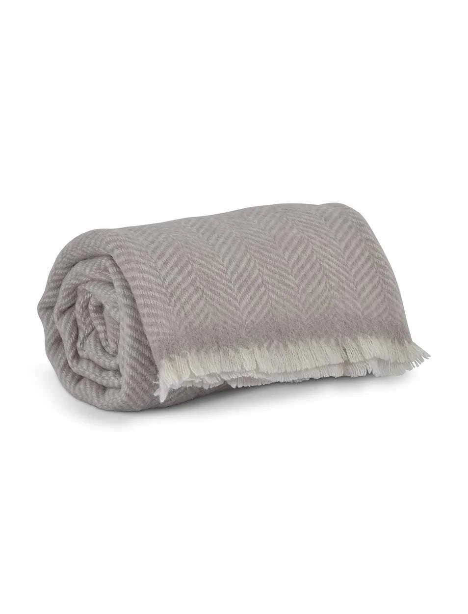 Herringbone Natural Wool Throw