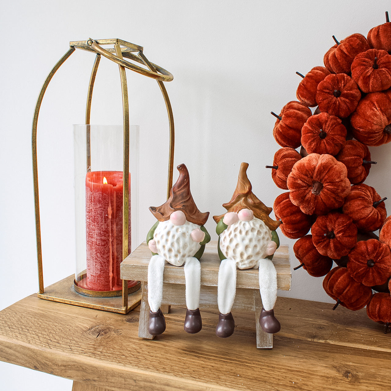 Rustic Autumn Terracotta Dangly Gonks | Set of 2