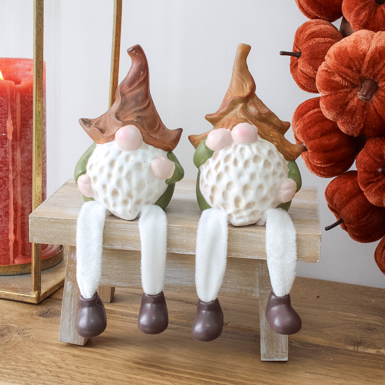 Rustic Autumn Terracotta Dangly Gonks | Set of 2