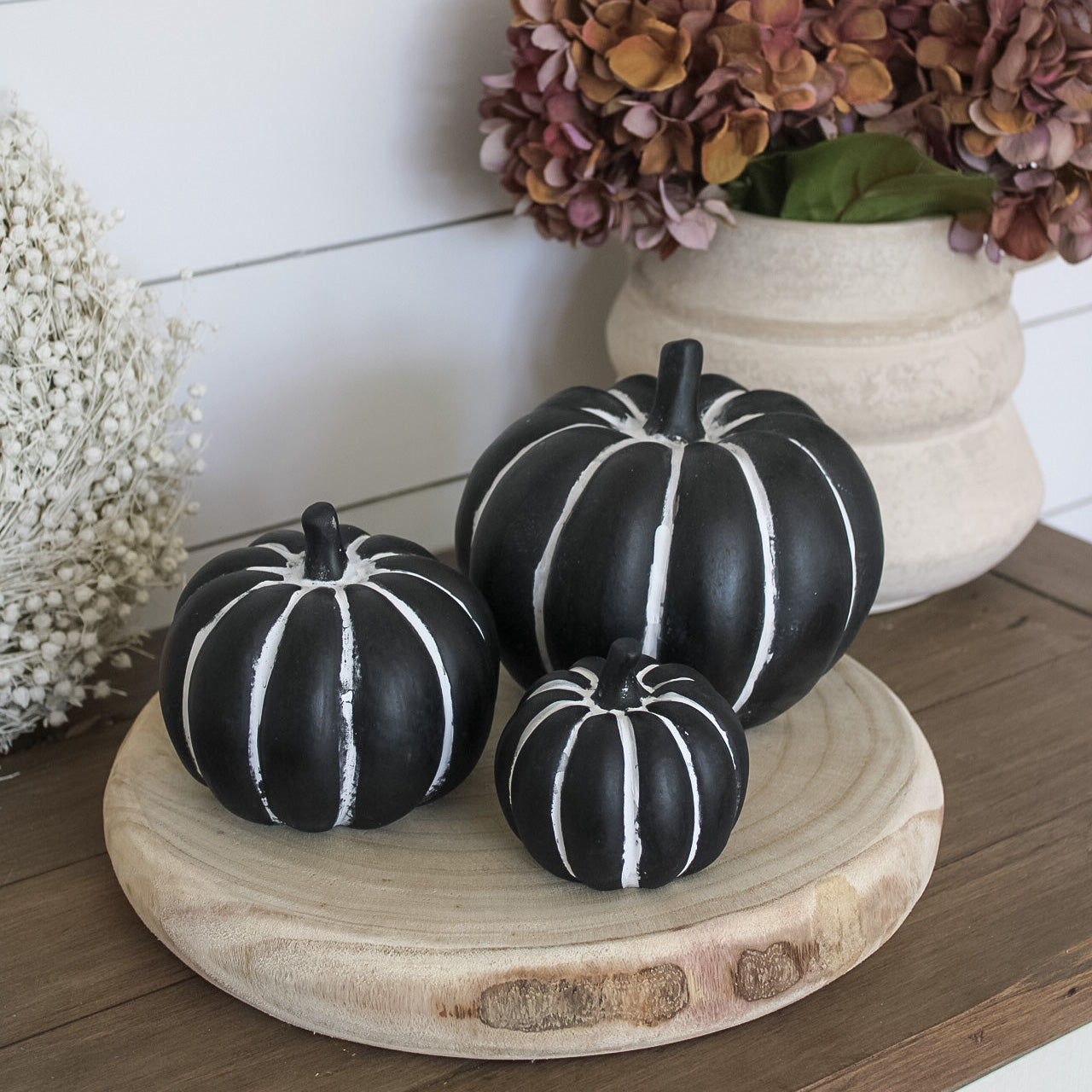 Black & White Cement Pumpkin