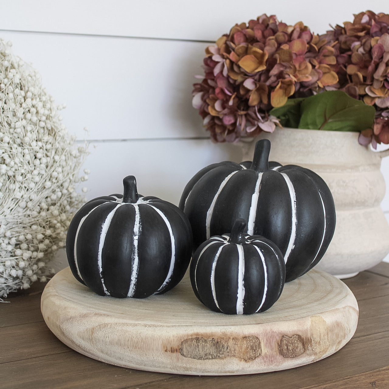 Black & White Cement Pumpkin