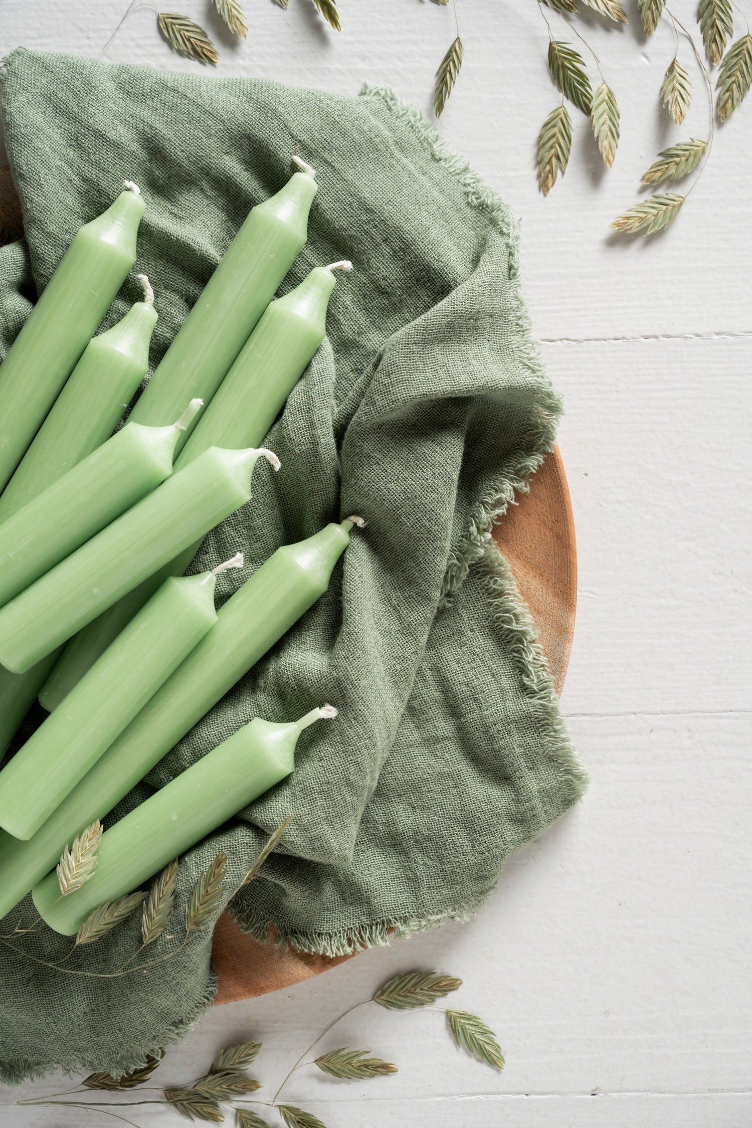 Moss Dinner Candles | Bundle of 7