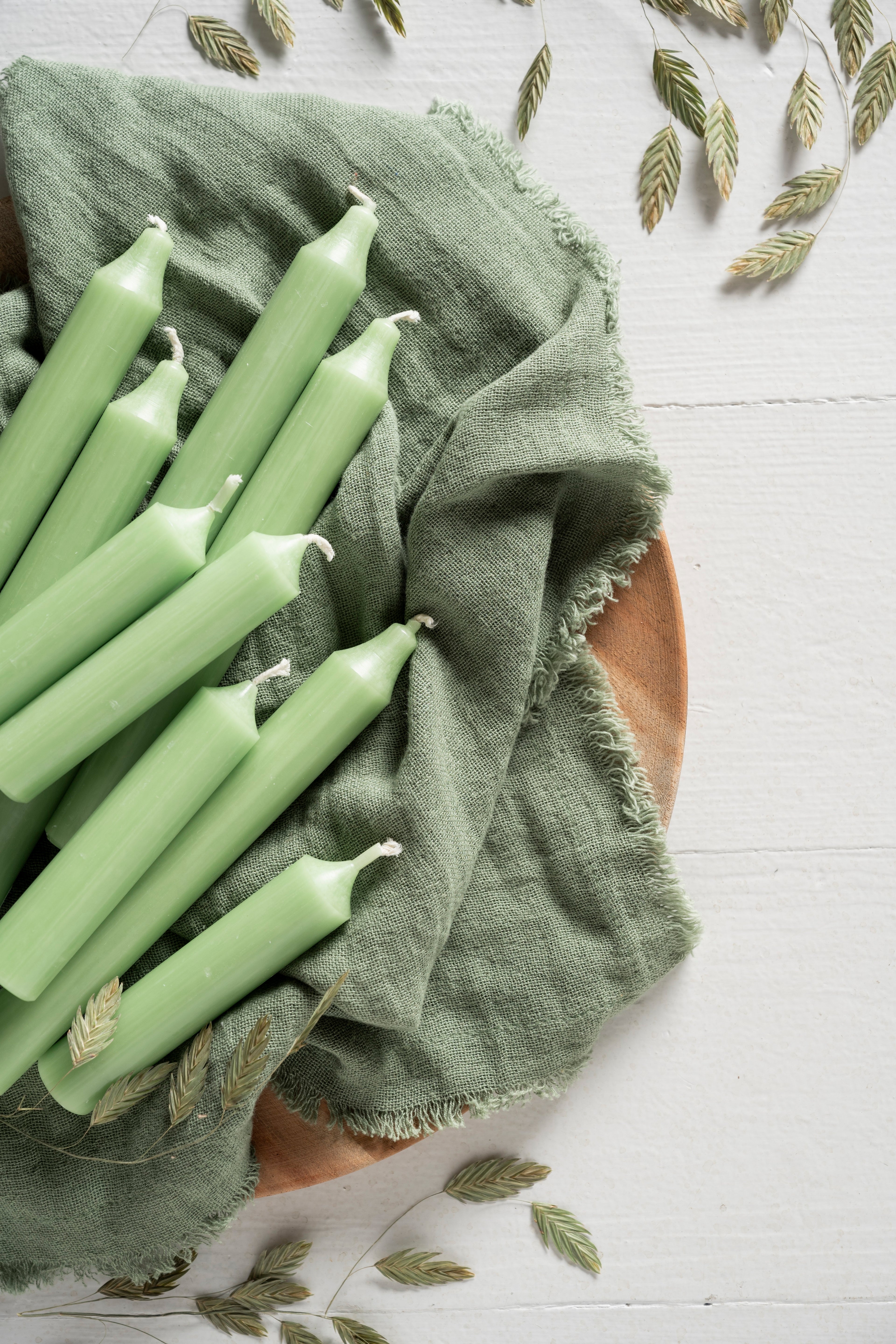 Moss Dinner Candles | Bundle of 7