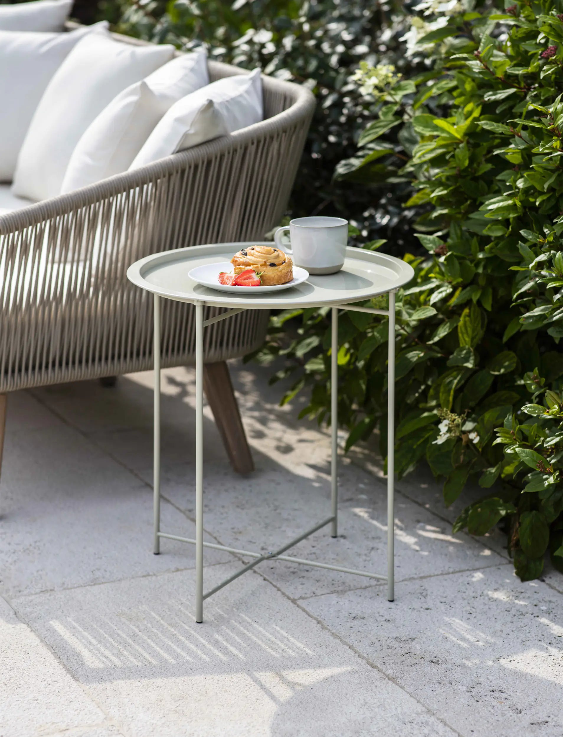 Clay Metal Garden Side Table