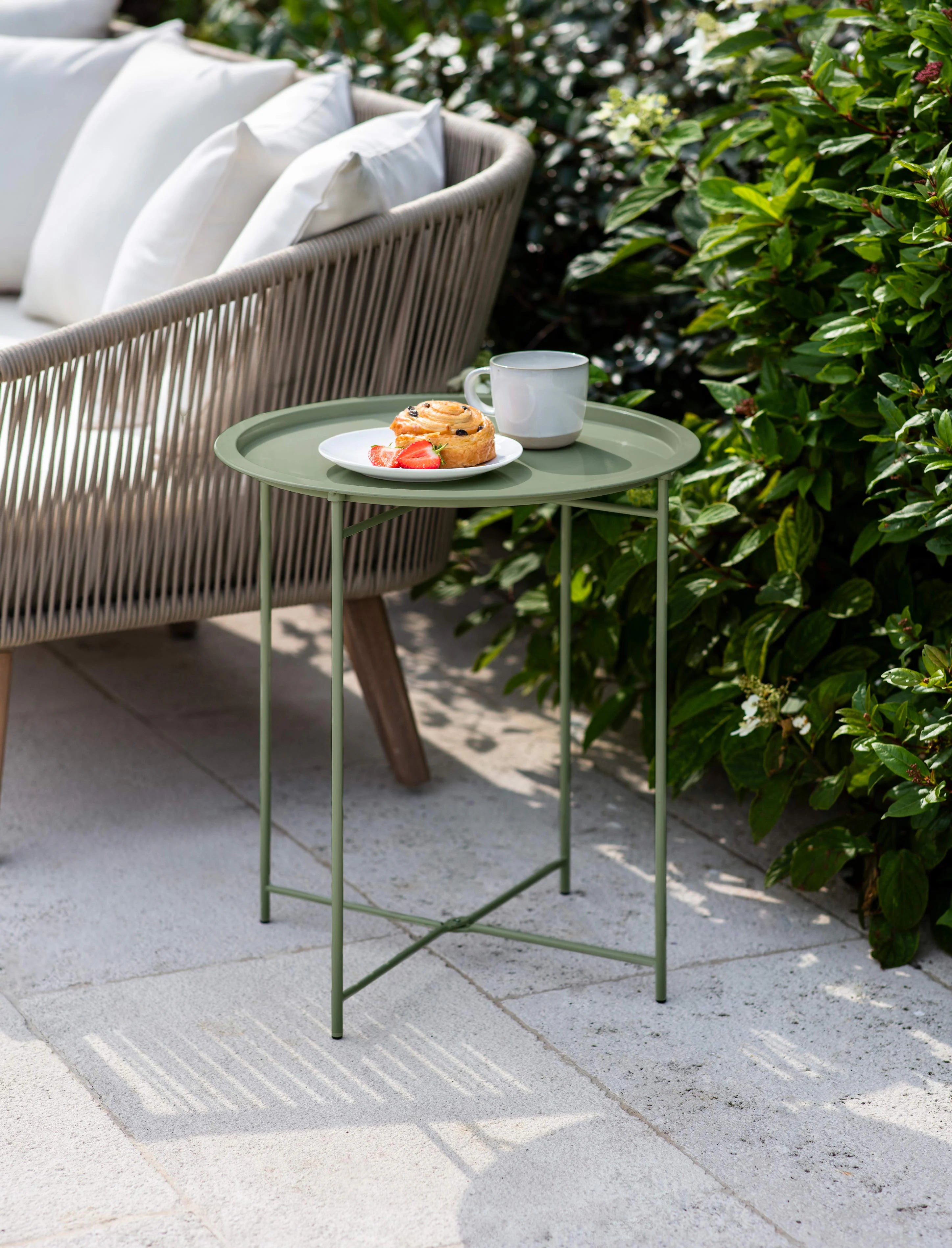 Thistle Green Metal Garden Side Table