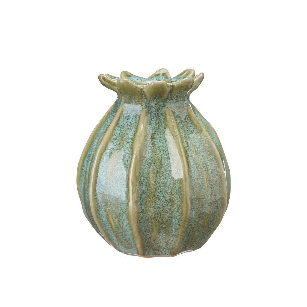 Green ceramic vase