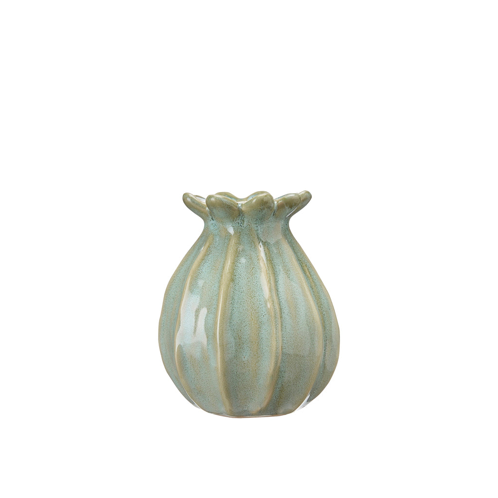 Green ceramic vase