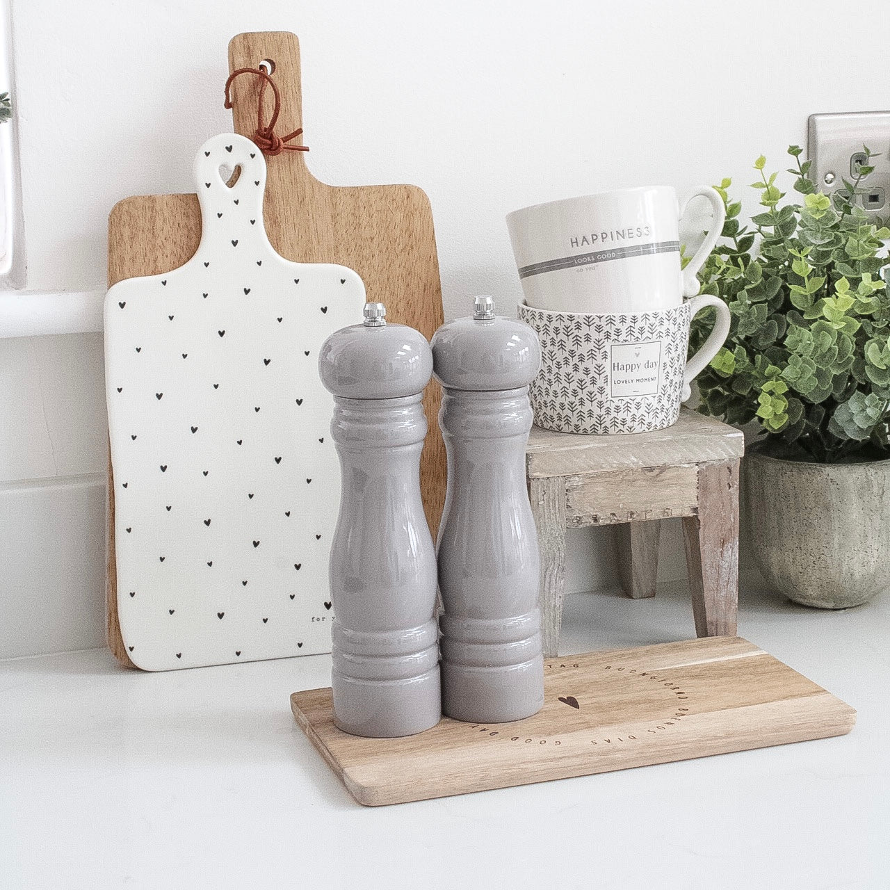 Soft Grey Salt & Pepper Mills