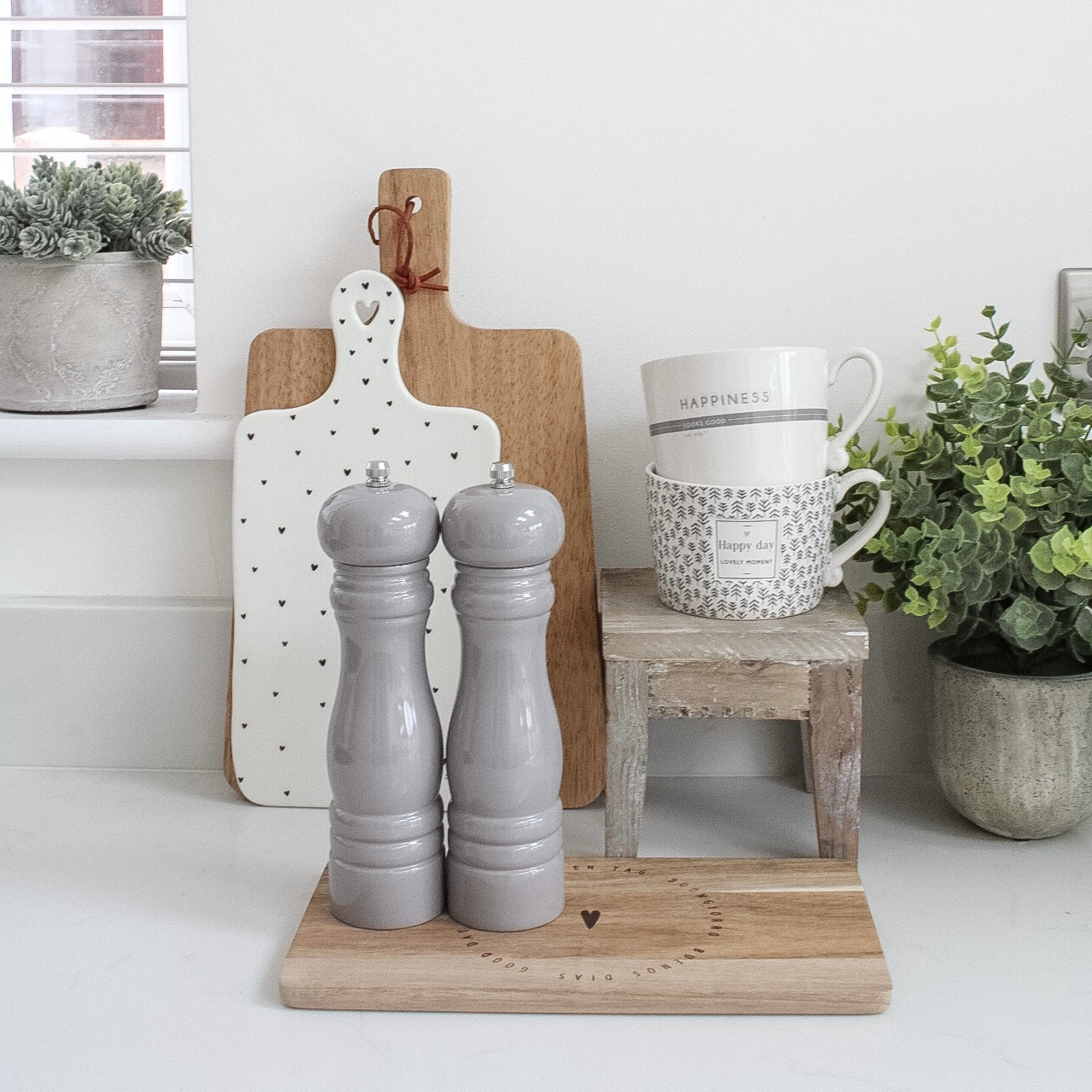 Soft Grey Salt & Pepper Mills