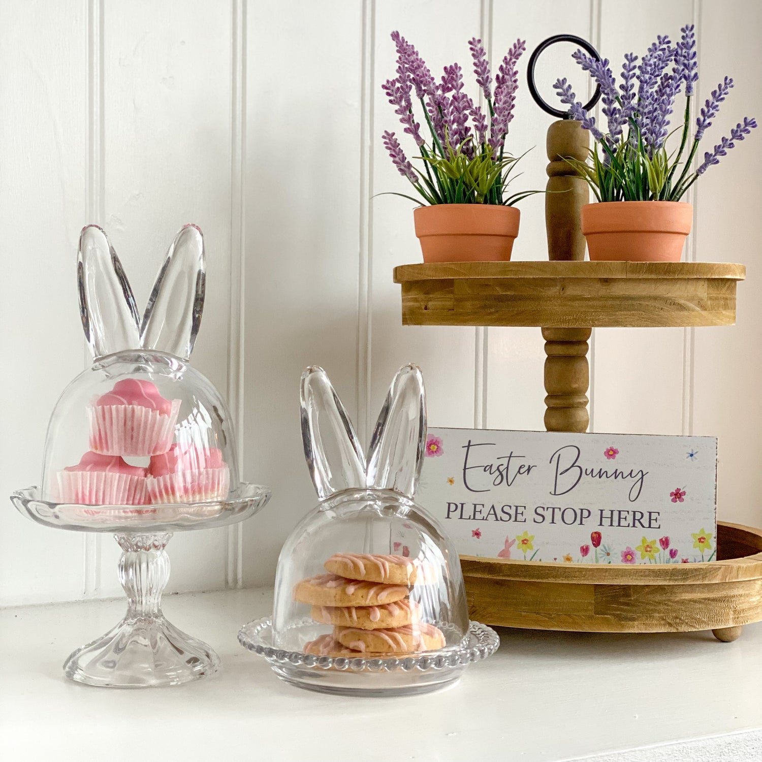 Glass bunny ear cloche