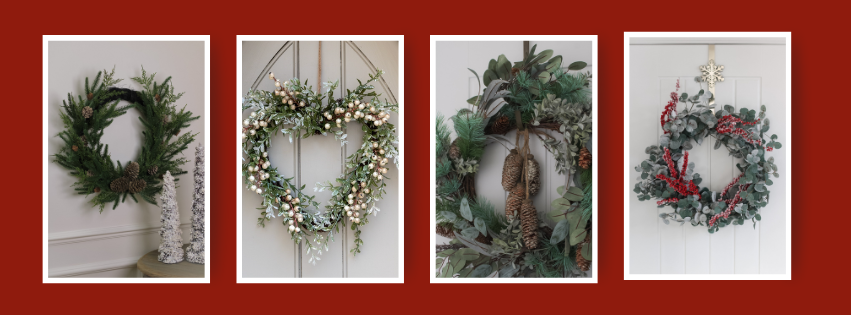 How to style faux christmas wreaths