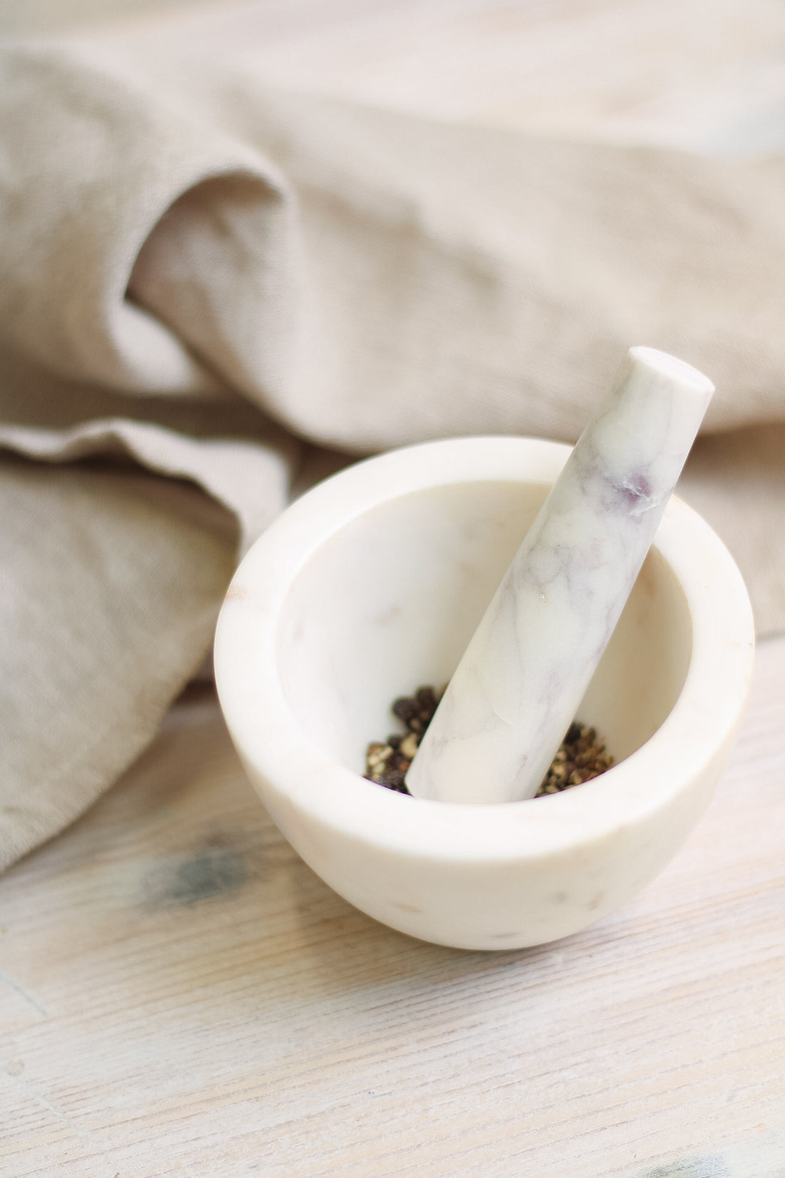 White Marble Pestle and Mortar