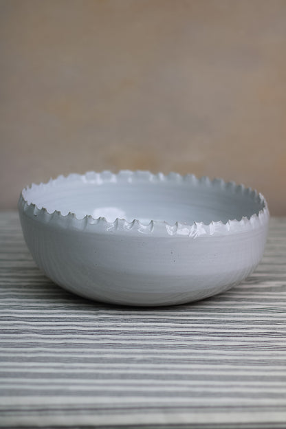 Textured White Ceramic Bowl