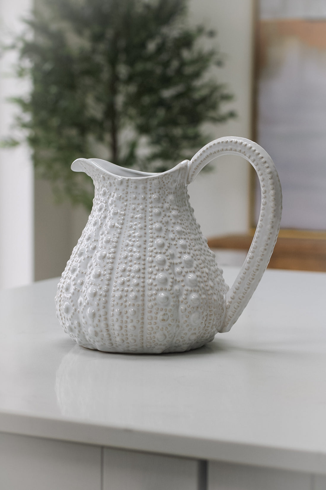 White Porcelain Sea Urchin Jug
